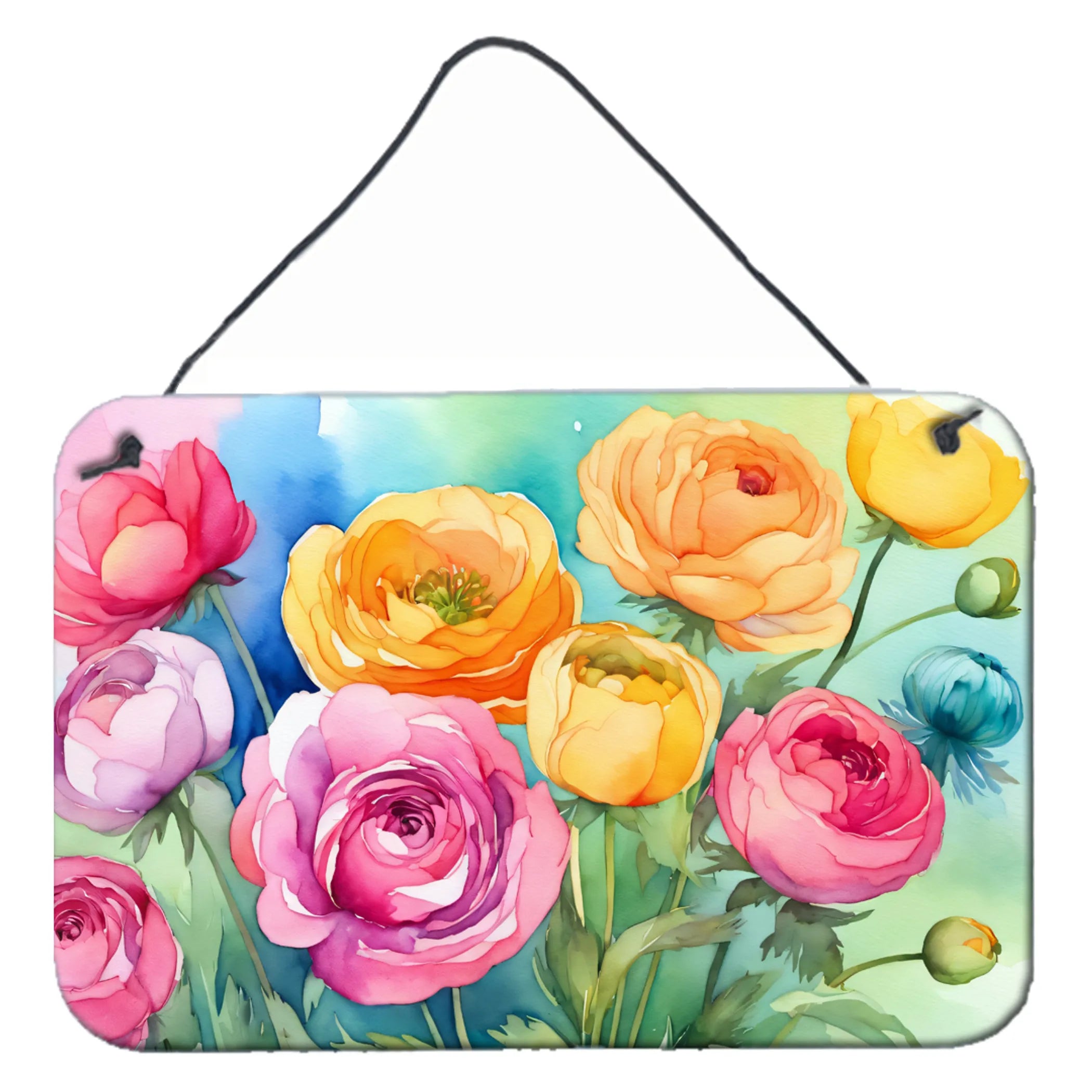 Flowers in Watercolor Wall or Door Hanging Prints - Size: 8HX12W | Pack Of: 1 | Collection name: Flowers in watercolor