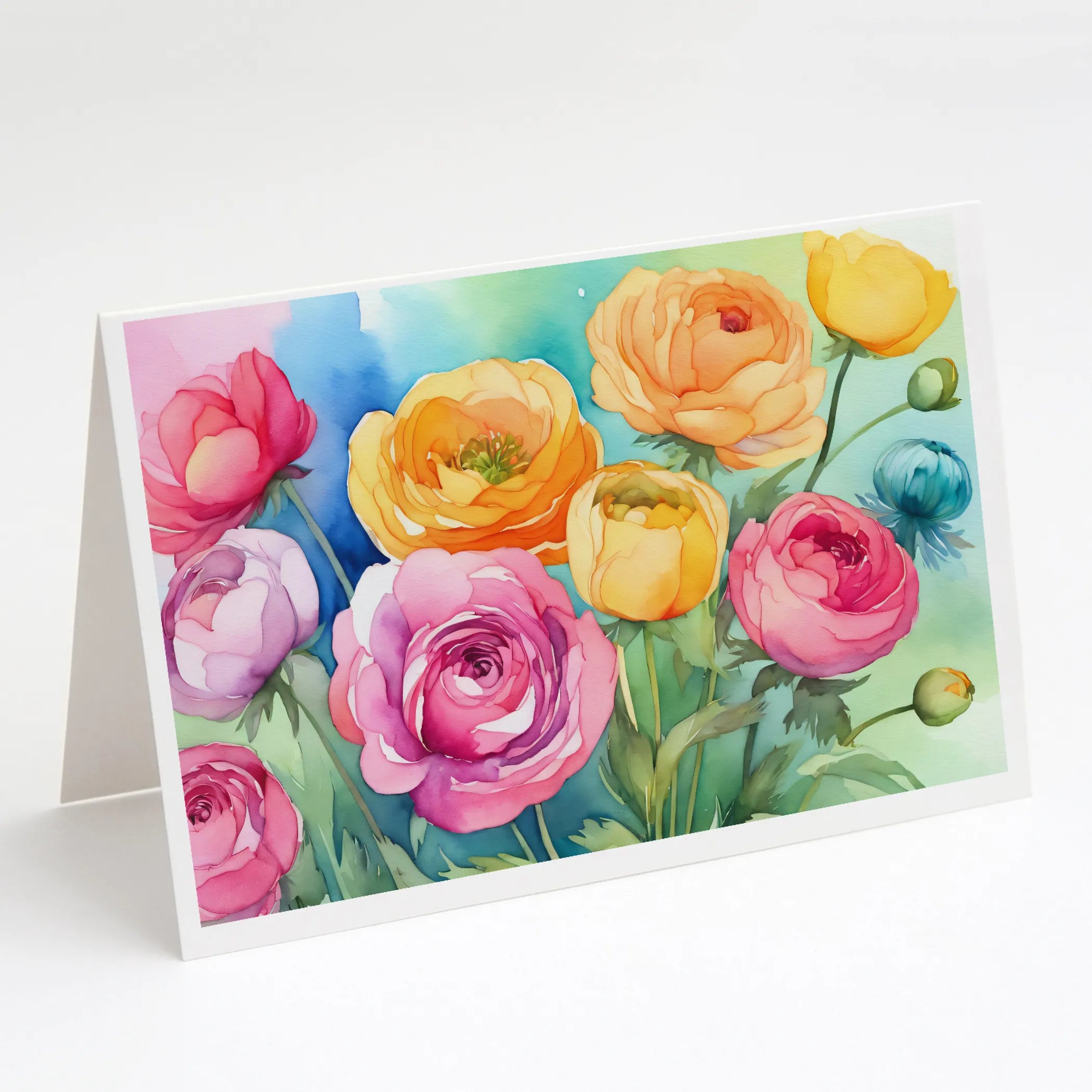 Flowers in Watercolor Greeting Cards  - Size: 5X7 | Pack Of: 1 | Collection name: Flowers in watercolor