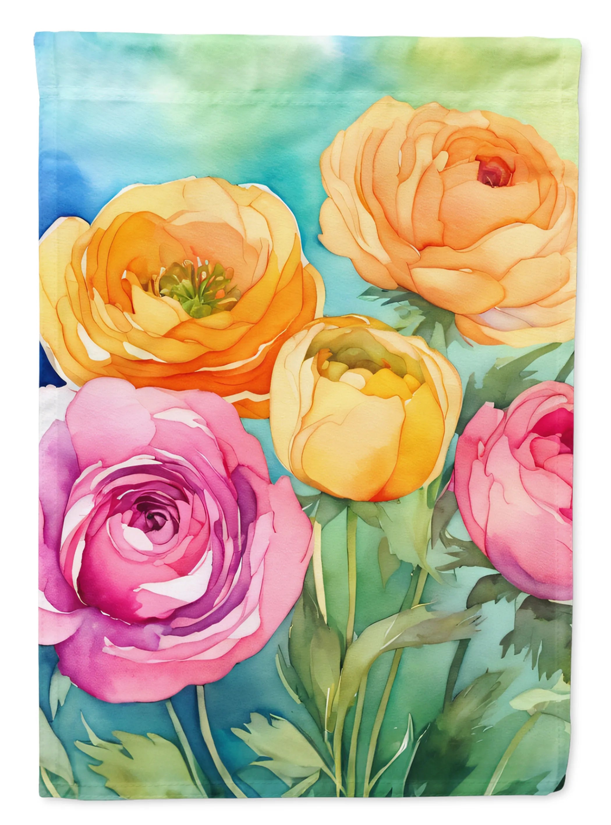 Flowers in Watercolor Decorative Flag - Pack Of: 1 | Collection name: Flowers in watercolor