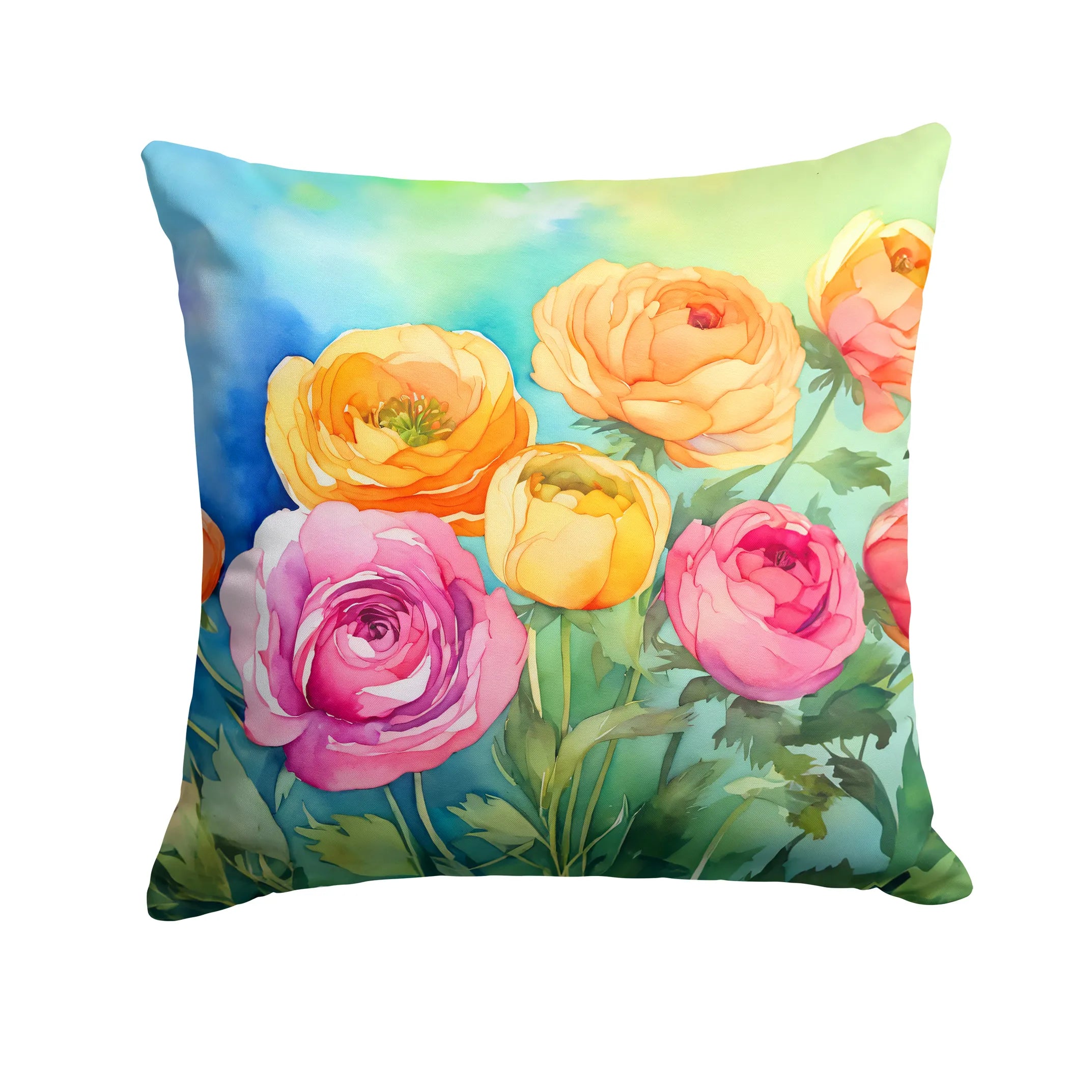 Flowers in Watercolor Throw Pillow - Pack Of: 1 | Collection name: Flowers in watercolor