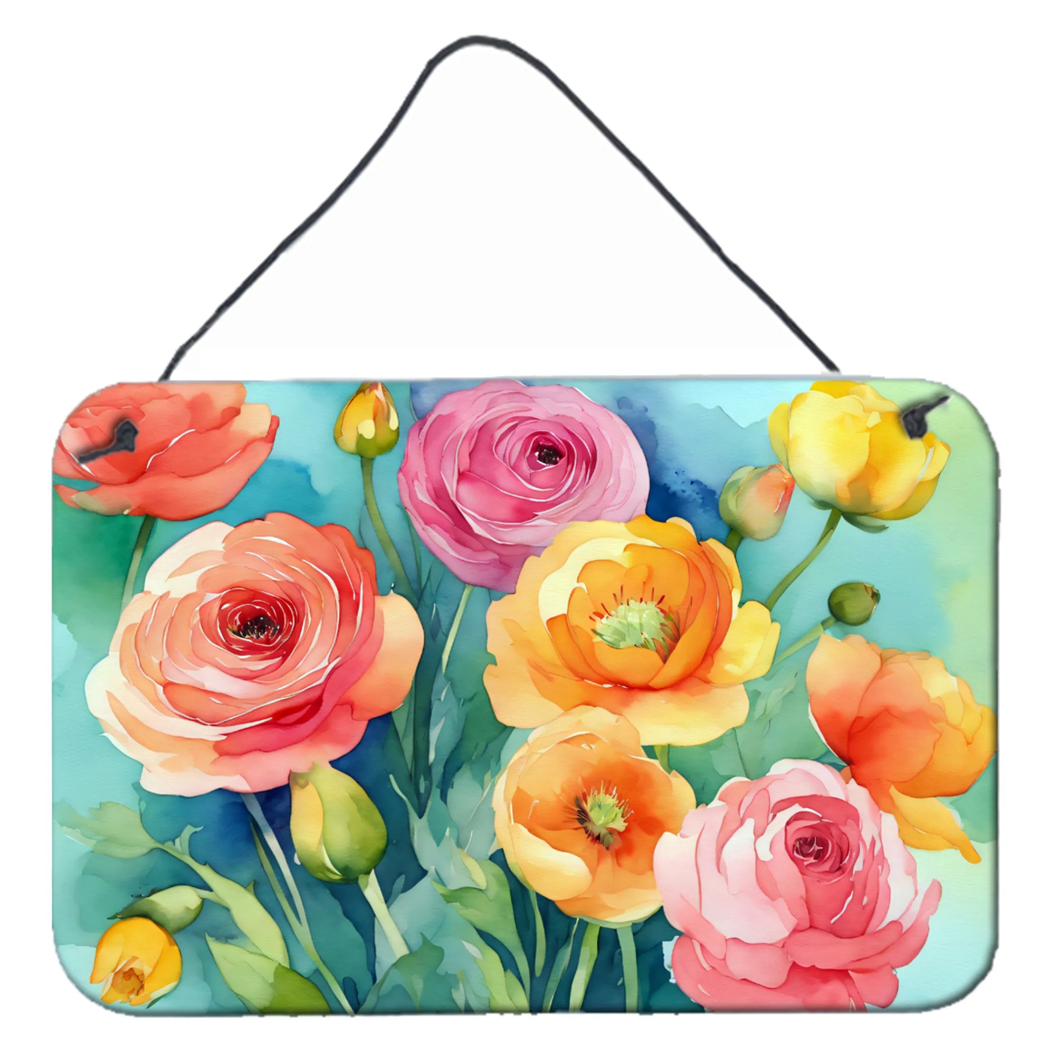 Flowers in Watercolor Wall or Door Hanging Prints - Size: 8HX12W | Pack Of: 1 | Collection name: Flowers in watercolor