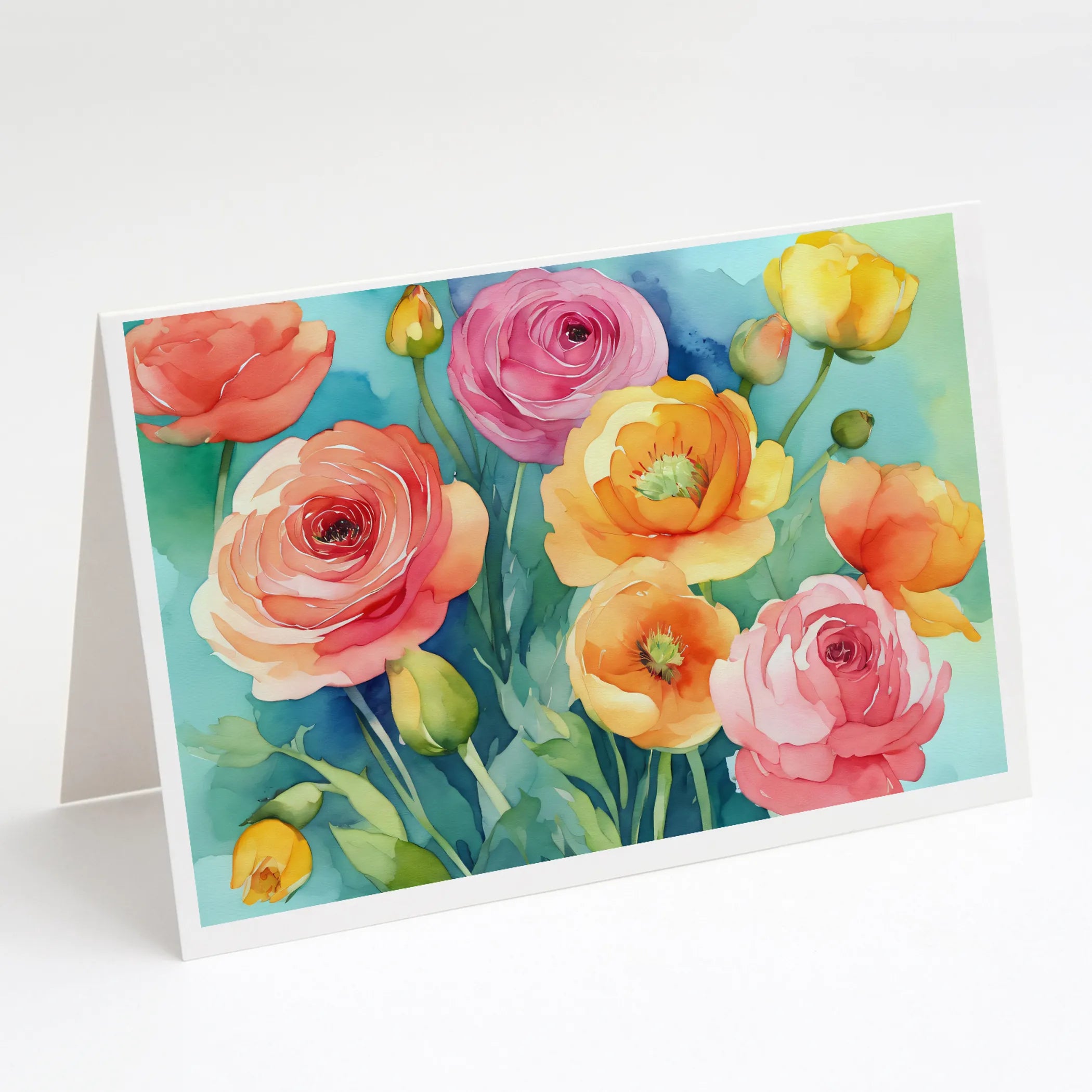 Flowers in Watercolor Greeting Cards  - Size: 5X7 | Pack Of: 1 | Collection name: Flowers in watercolor