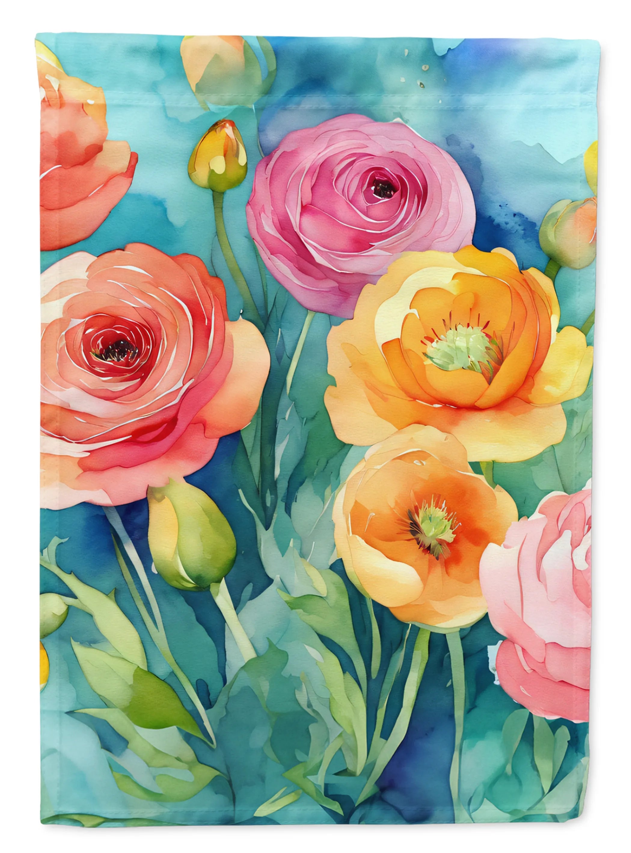 Flowers in Watercolor Decorative Flag - Pack Of: 1 | Collection name: Flowers in watercolor