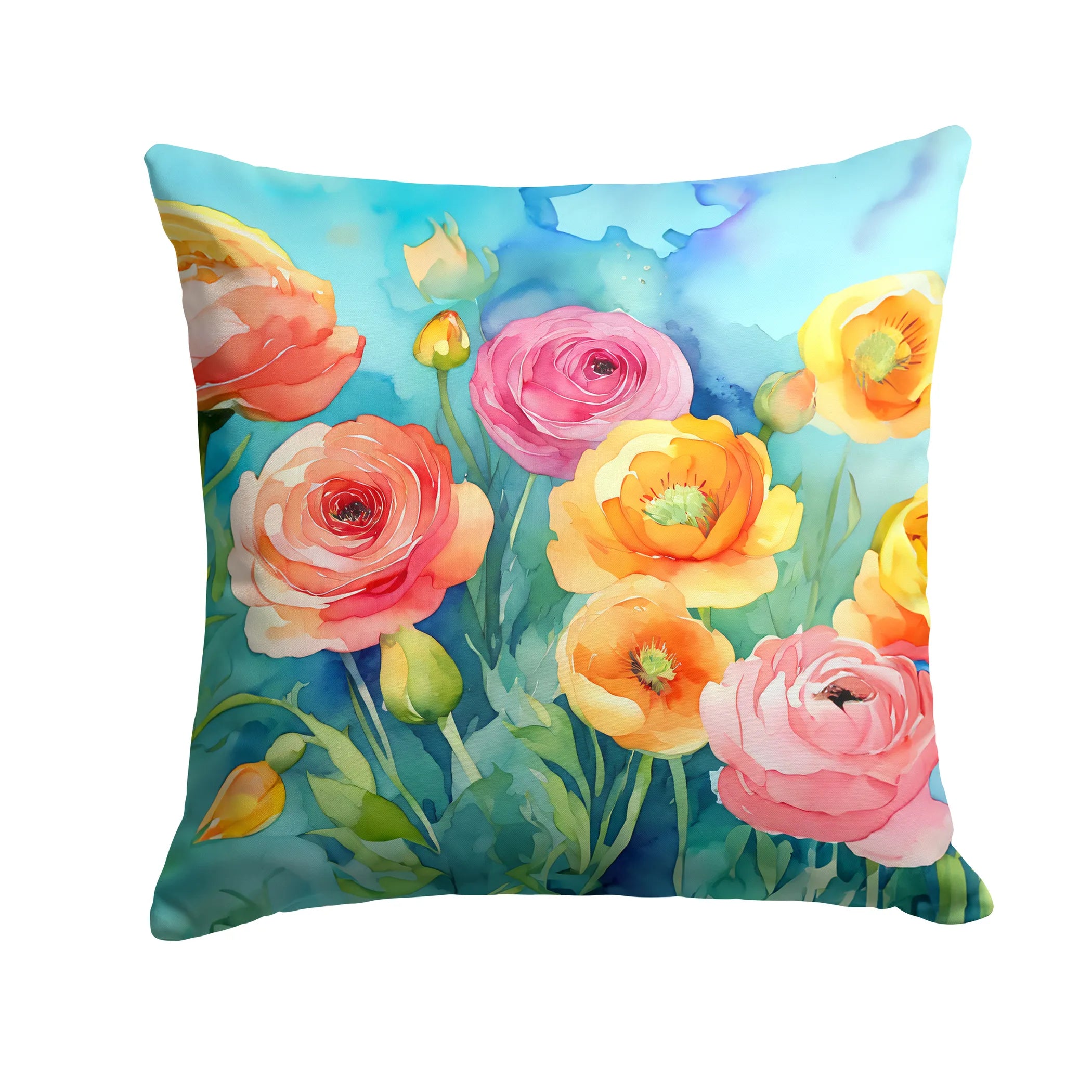 Flowers in Watercolor Throw Pillow - Pack Of: 1 | Collection name: Flowers in watercolor