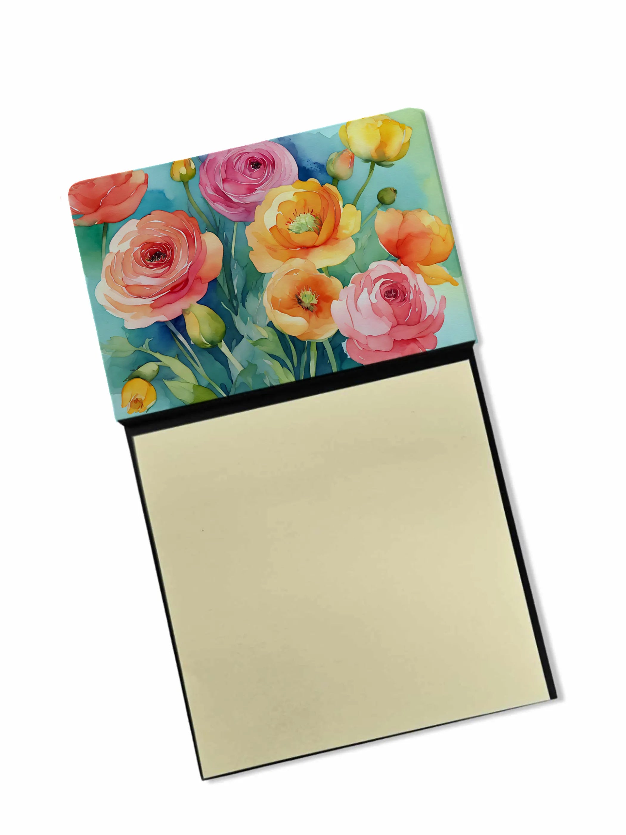 Flowers in Watercolor Sticky Note Holder - Pack Of: 1 | Collection name: Flowers in watercolor
