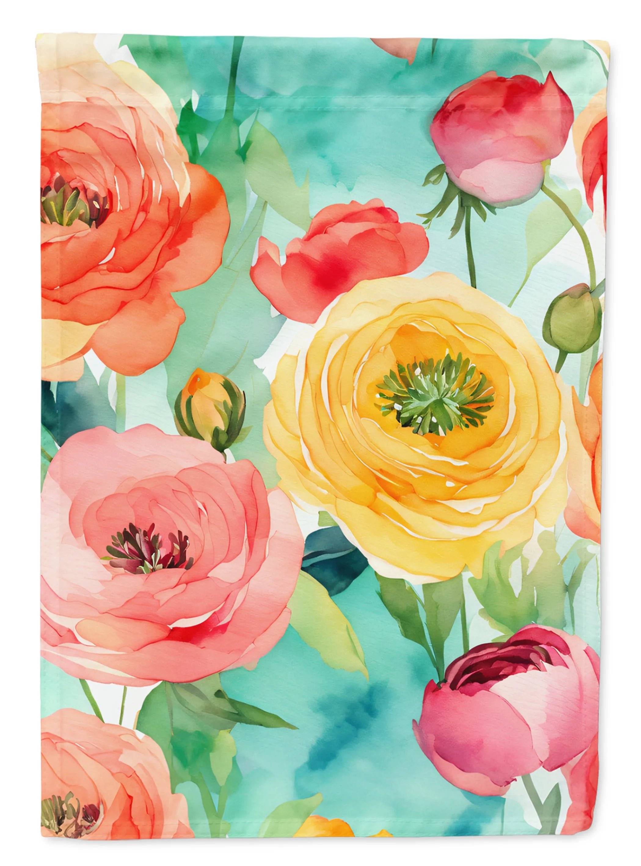 Flowers in Watercolor Decorative Flag - Pack Of: 1 | Collection name: Flowers in watercolor
