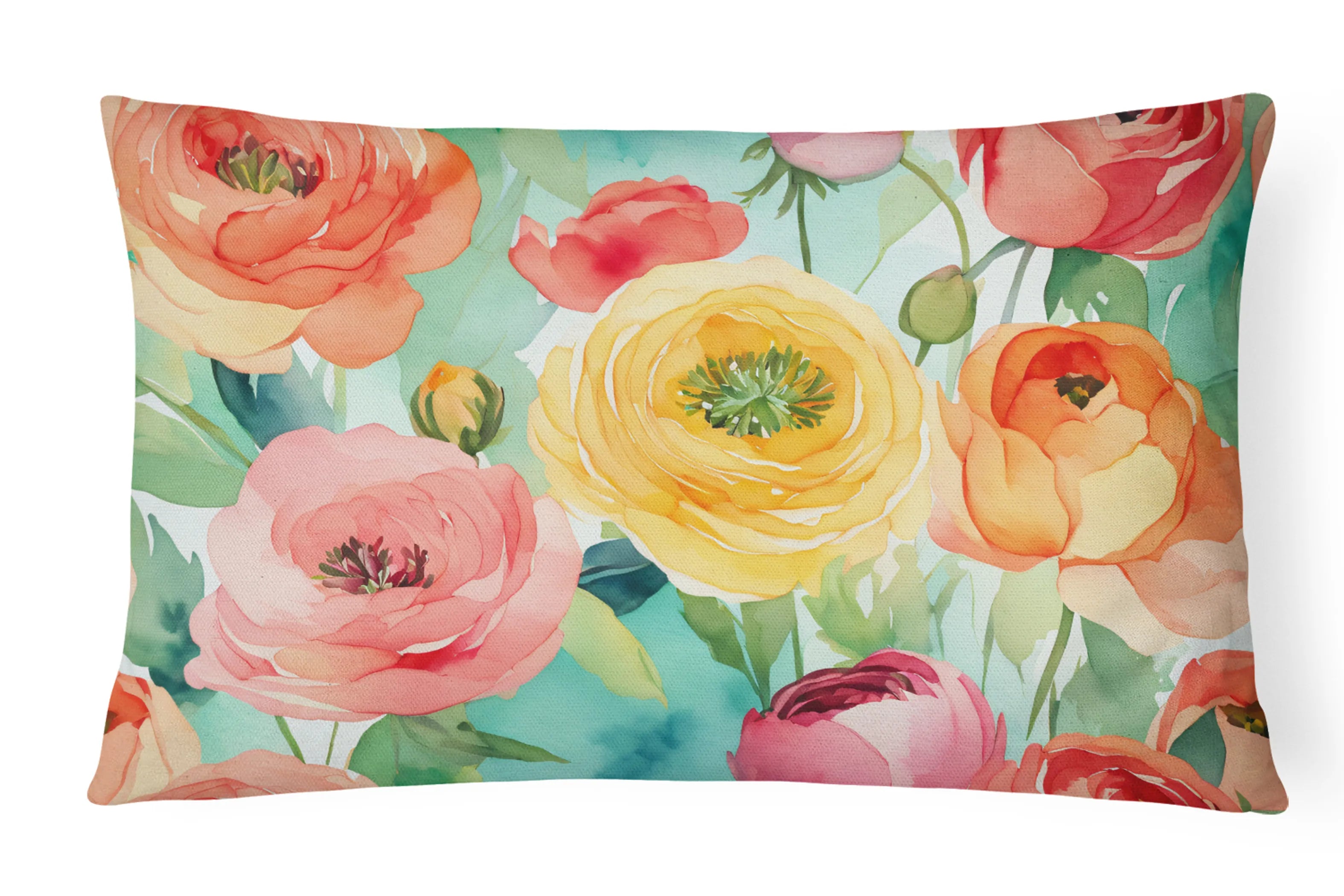 Flowers in Watercolor Throw Pillow - Pack Of: 1 | Collection name: Flowers in watercolor