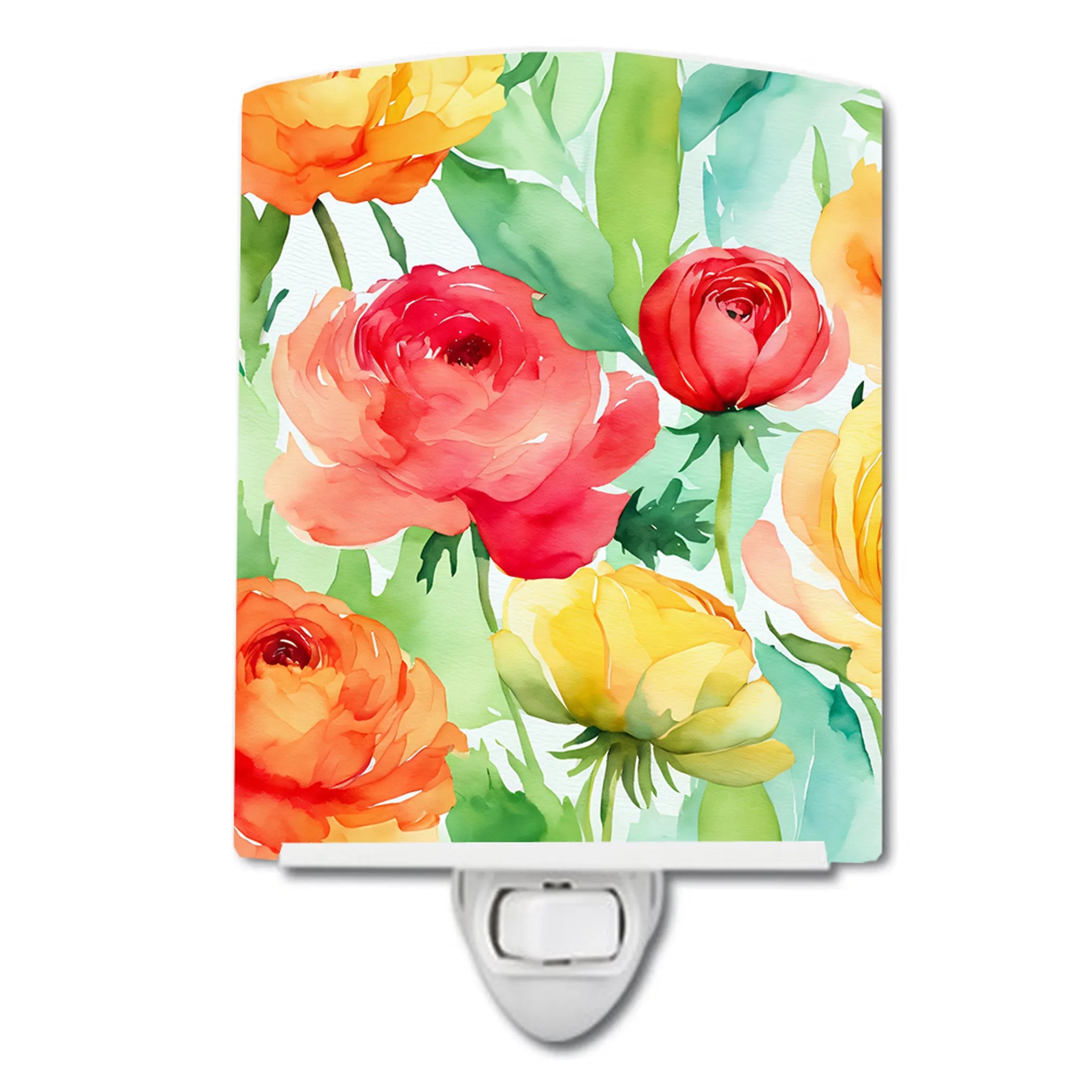 Flowers in Watercolor Ceramic Night Light - Pack Of: 1 | Collection name: Flowers in watercolor