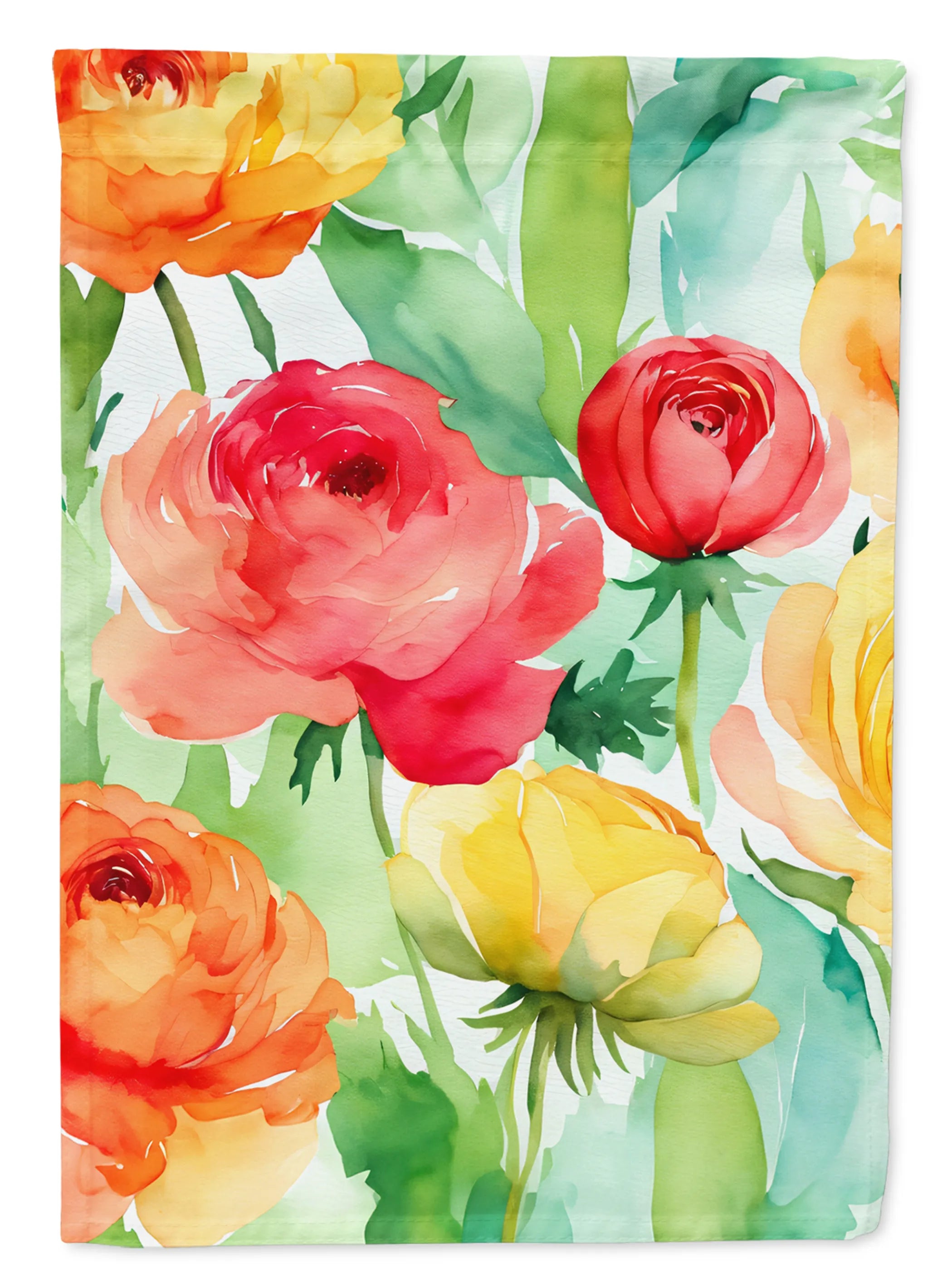 Flowers in Watercolor Decorative Flag - Pack Of: 1 | Collection name: Flowers in watercolor