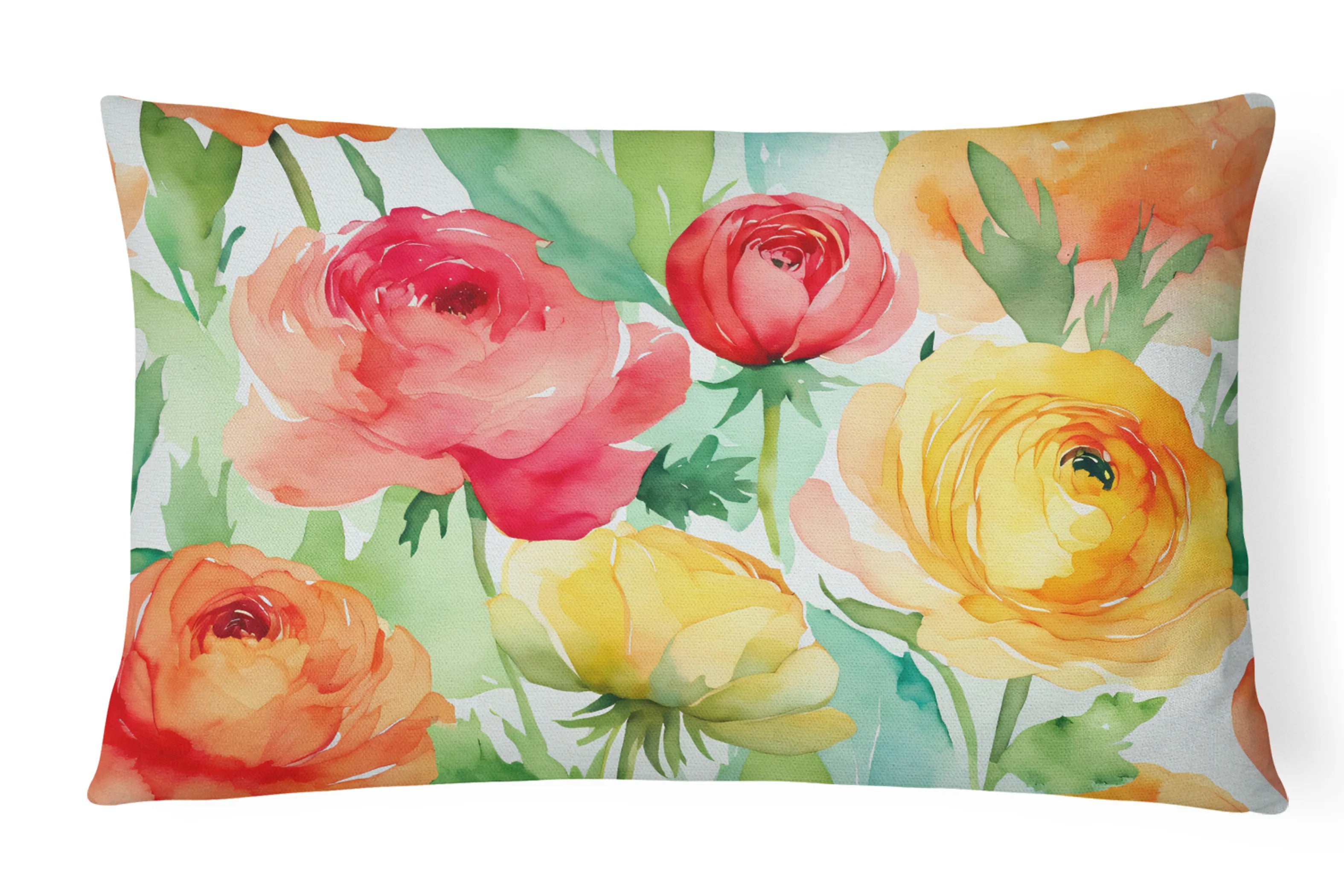 Flowers in Watercolor Throw Pillow - Pack Of: 1 | Collection name: Flowers in watercolor