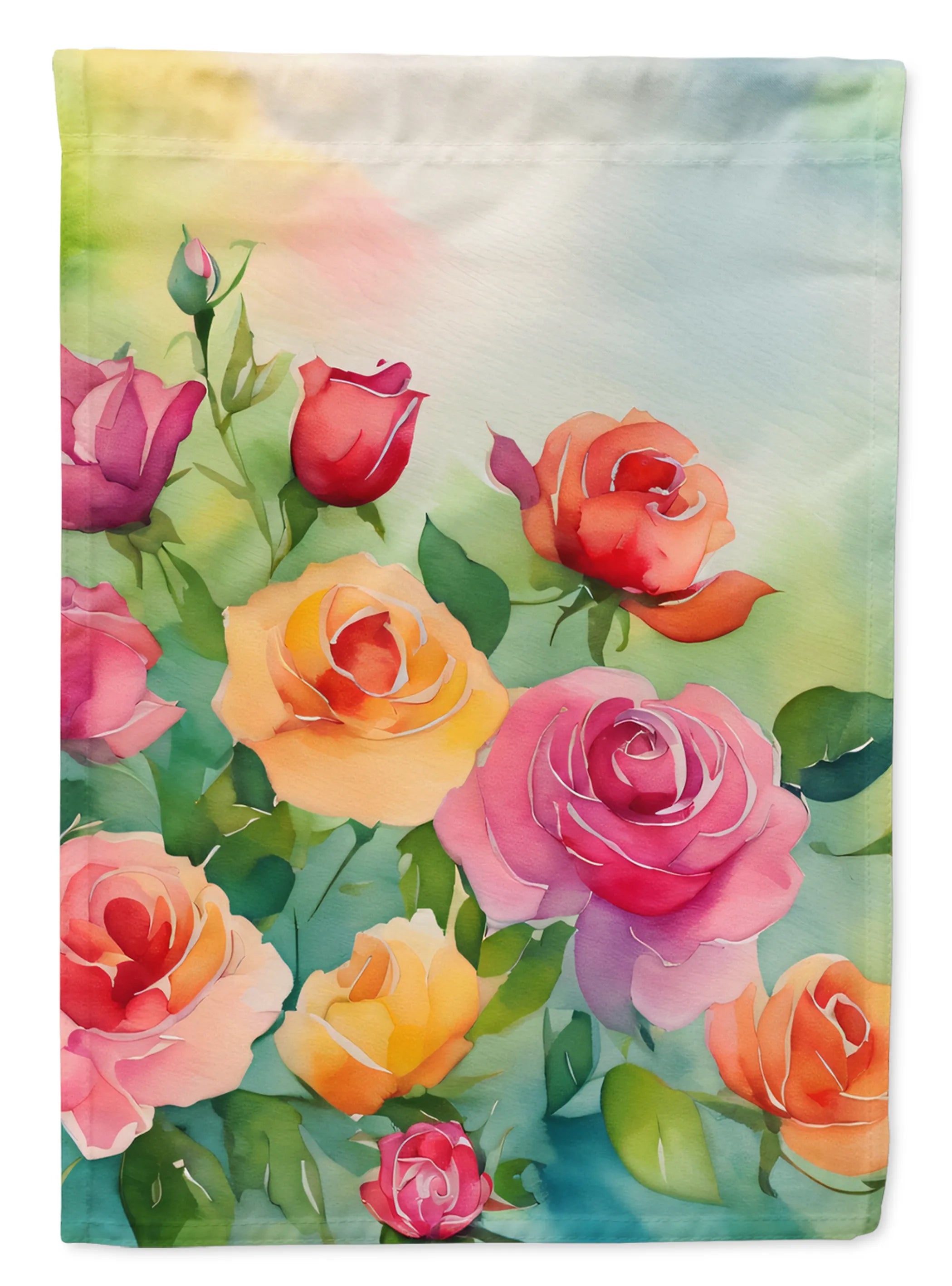 Flowers in Watercolor Decorative Flag - Pack Of: 1 | Collection name: Flowers in watercolor