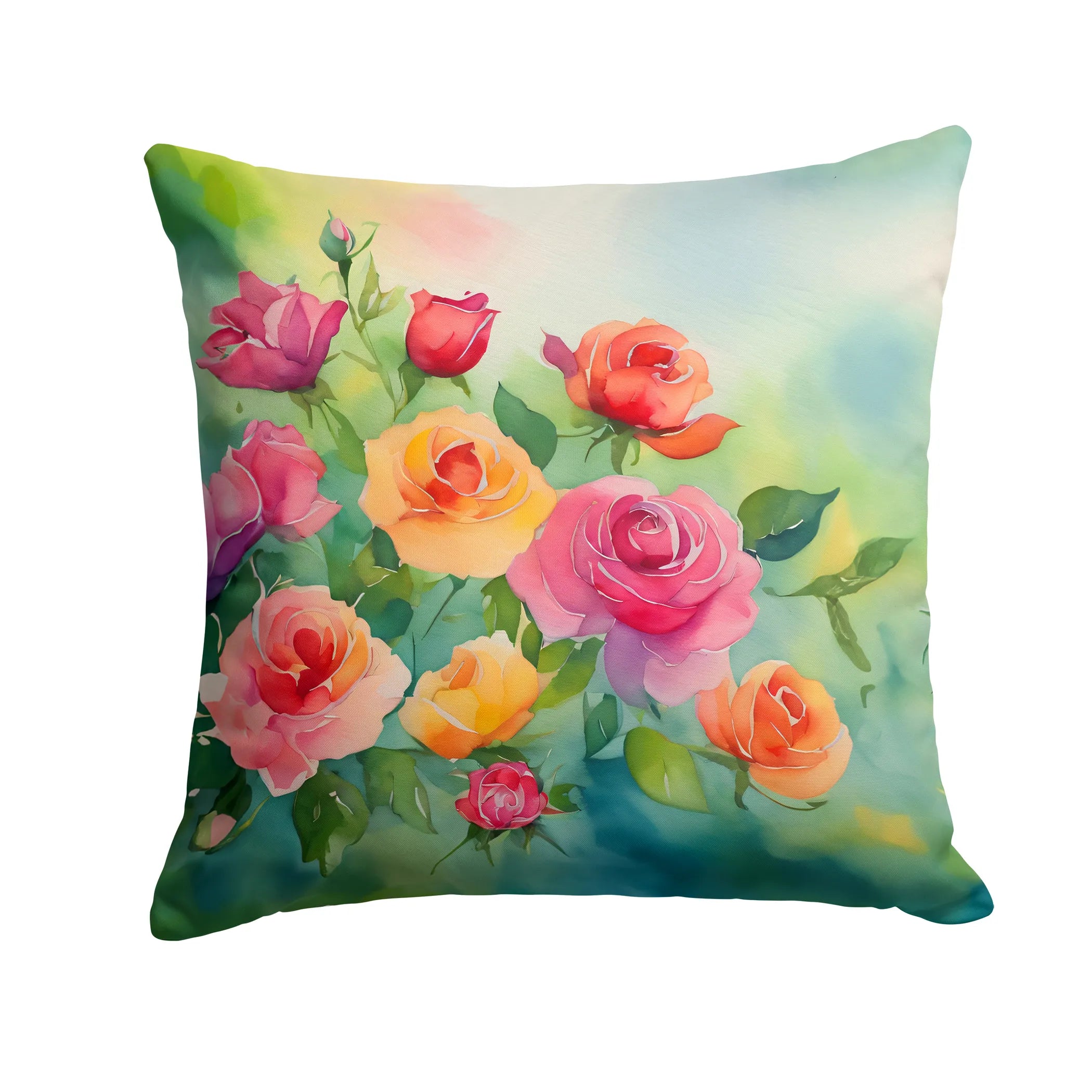 Flowers in Watercolor Throw Pillow - Pack Of: 1 | Collection name: Flowers in watercolor