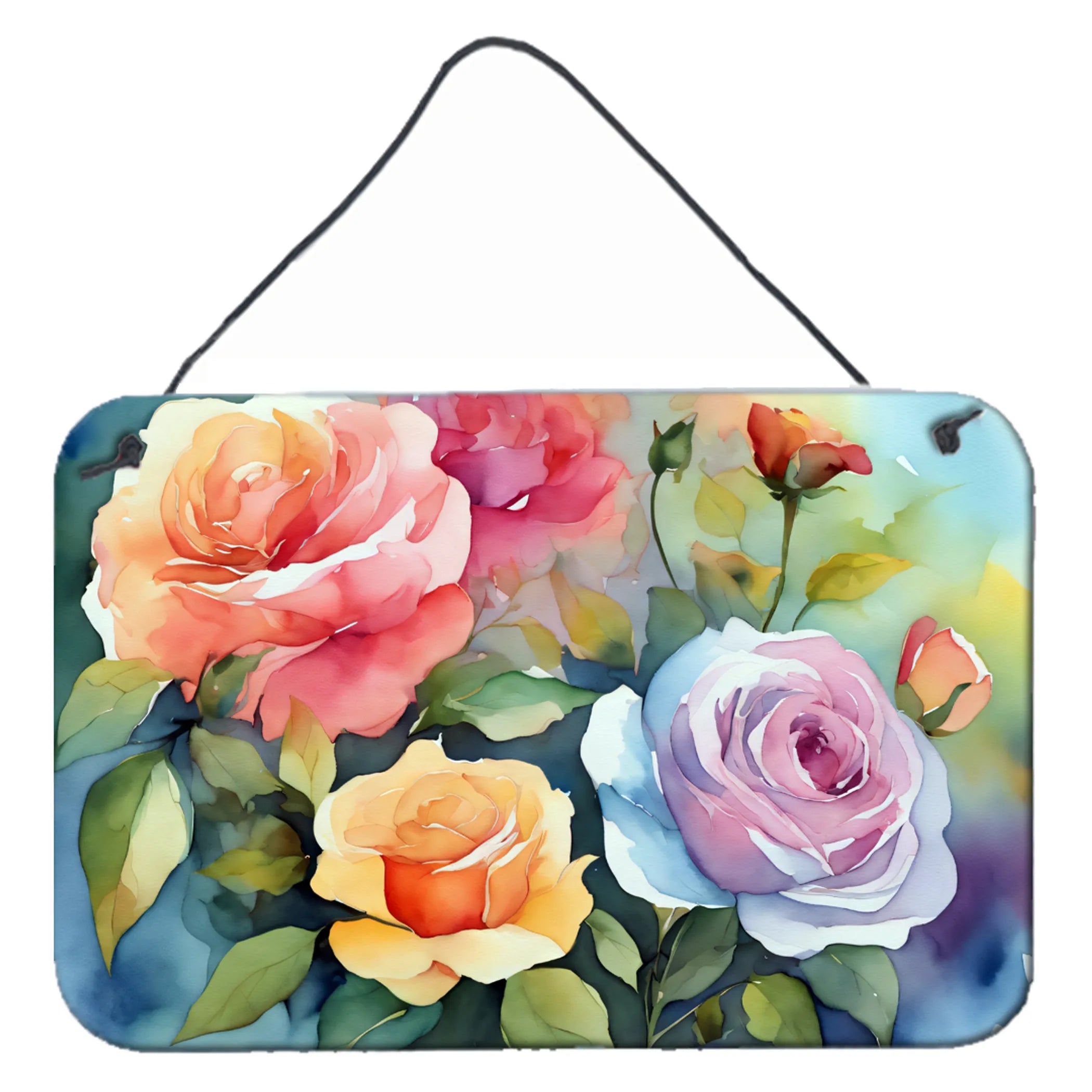 Flowers in Watercolor Wall or Door Hanging Prints - Size: 8HX12W | Pack Of: 1 | Collection name: Flowers in watercolor