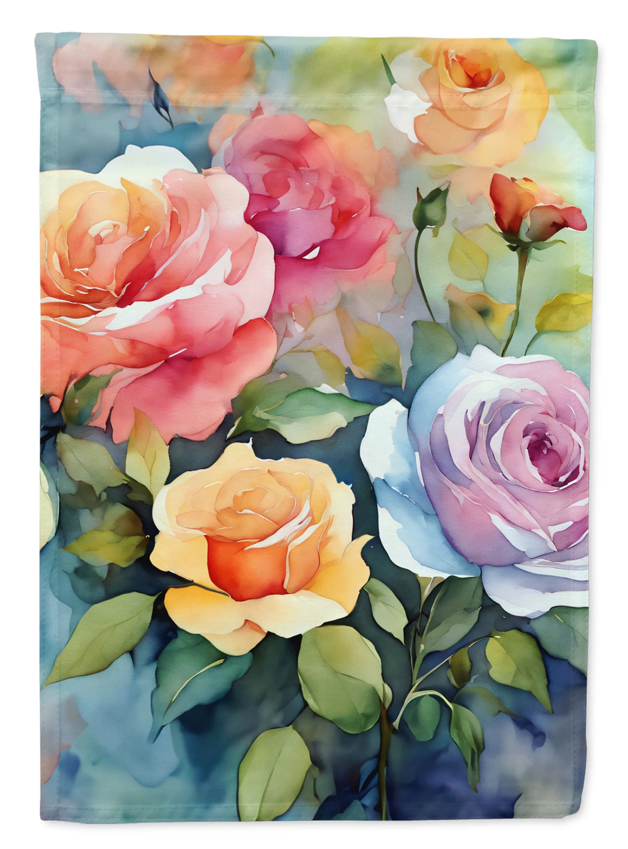 Flowers in Watercolor Decorative Flag - Pack Of: 1 | Collection name: Flowers in watercolor