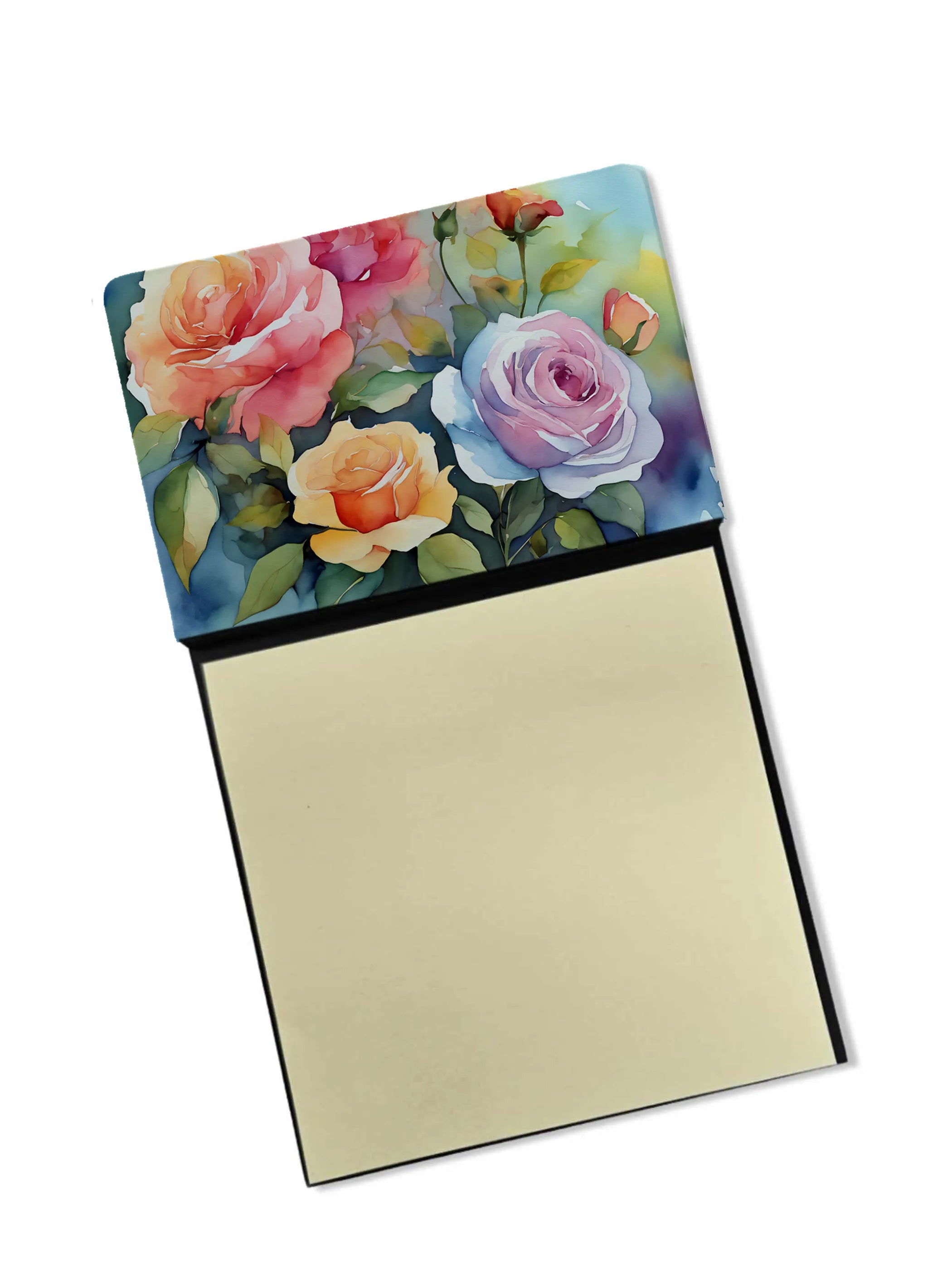 Flowers in Watercolor Sticky Note Holder - Pack Of: 1 | Collection name: Flowers in watercolor