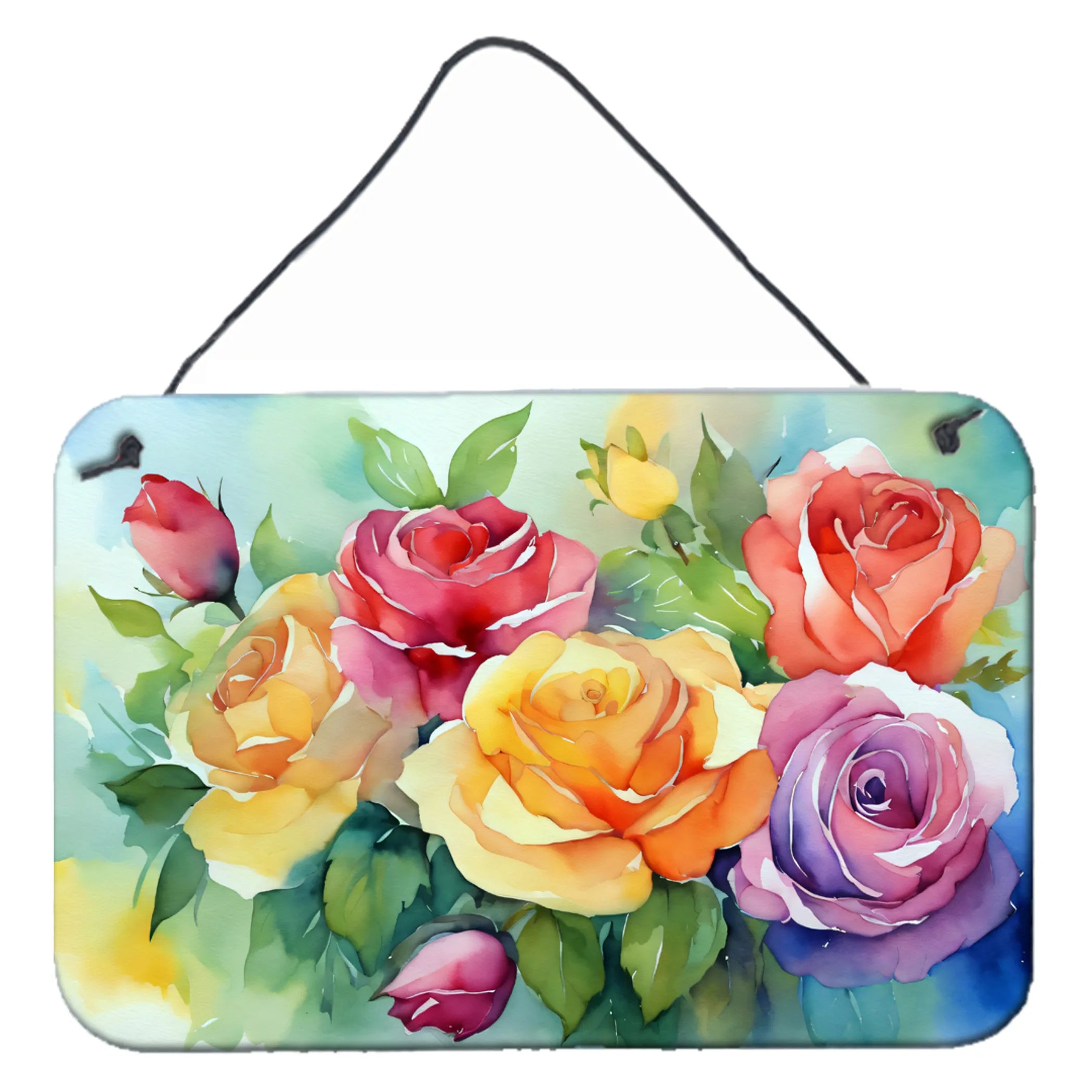 Flowers in Watercolor Wall or Door Hanging Prints - Size: 8HX12W | Pack Of: 1 | Collection name: Flowers in watercolor