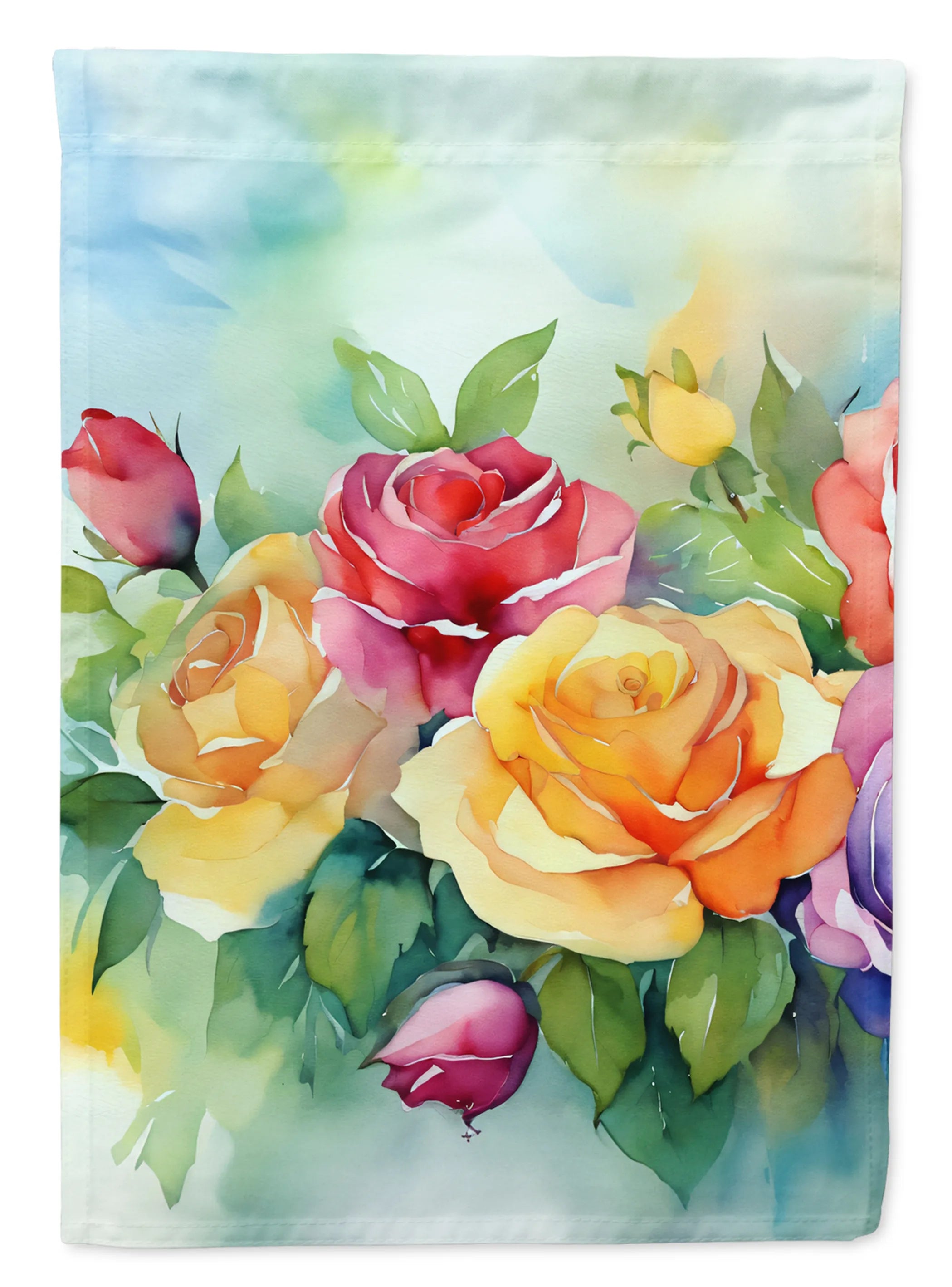 Flowers in Watercolor Decorative Flag - Pack Of: 1 | Collection name: Flowers in watercolor