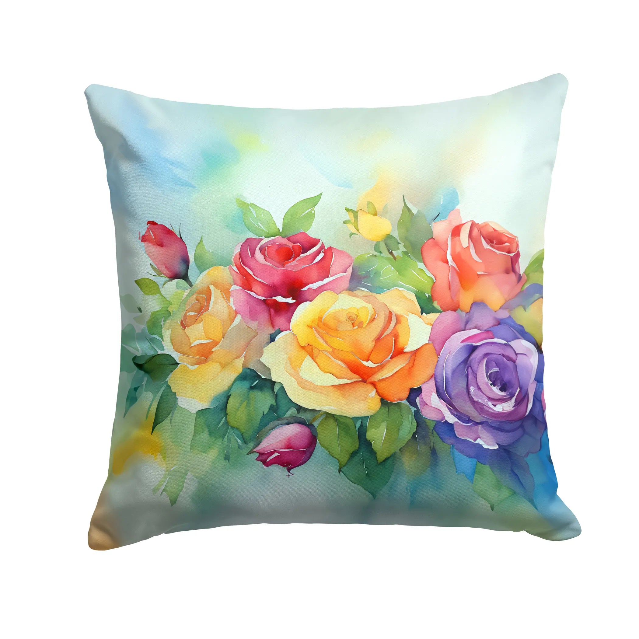 Flowers in Watercolor Throw Pillow - Pack Of: 1 | Collection name: Flowers in watercolor