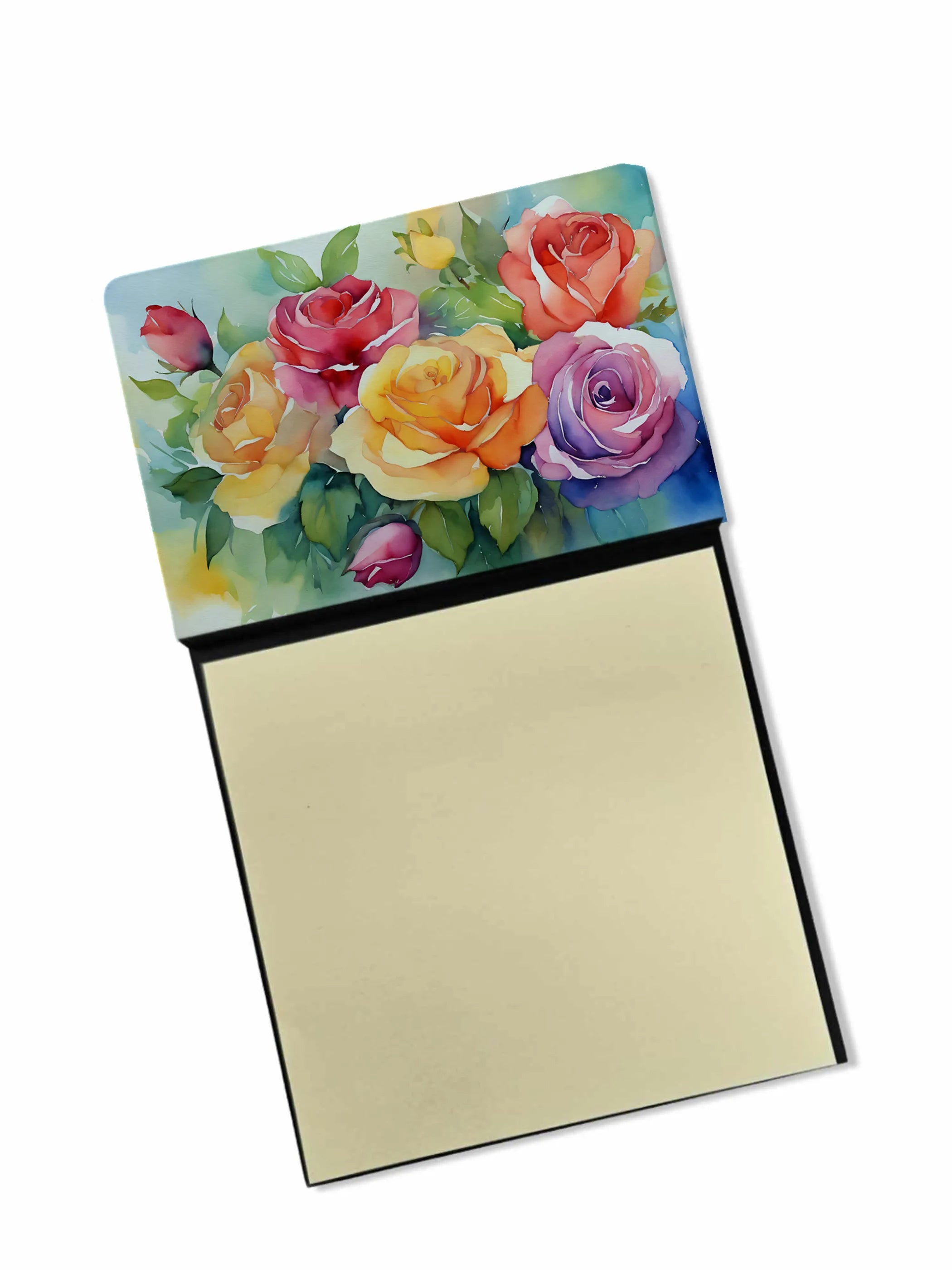 Flowers in Watercolor Sticky Note Holder - Pack Of: 1 | Collection name: Flowers in watercolor
