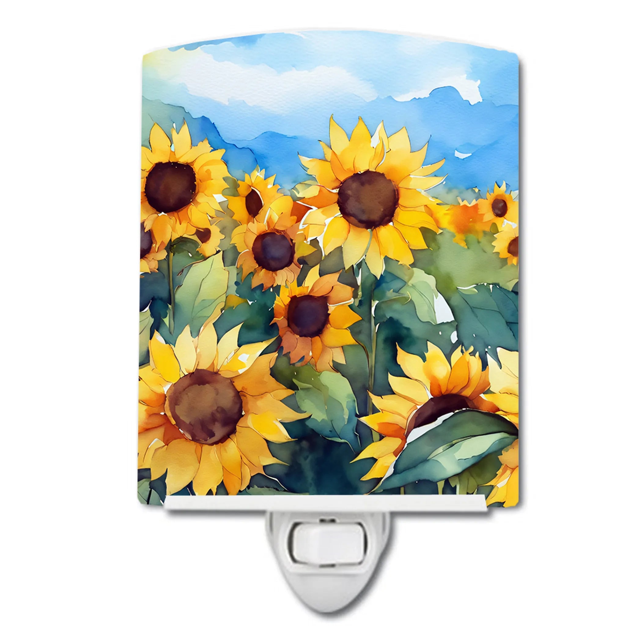 Flowers in Watercolor Ceramic Night Light - Pack Of: 1 | Collection name: Flowers in watercolor