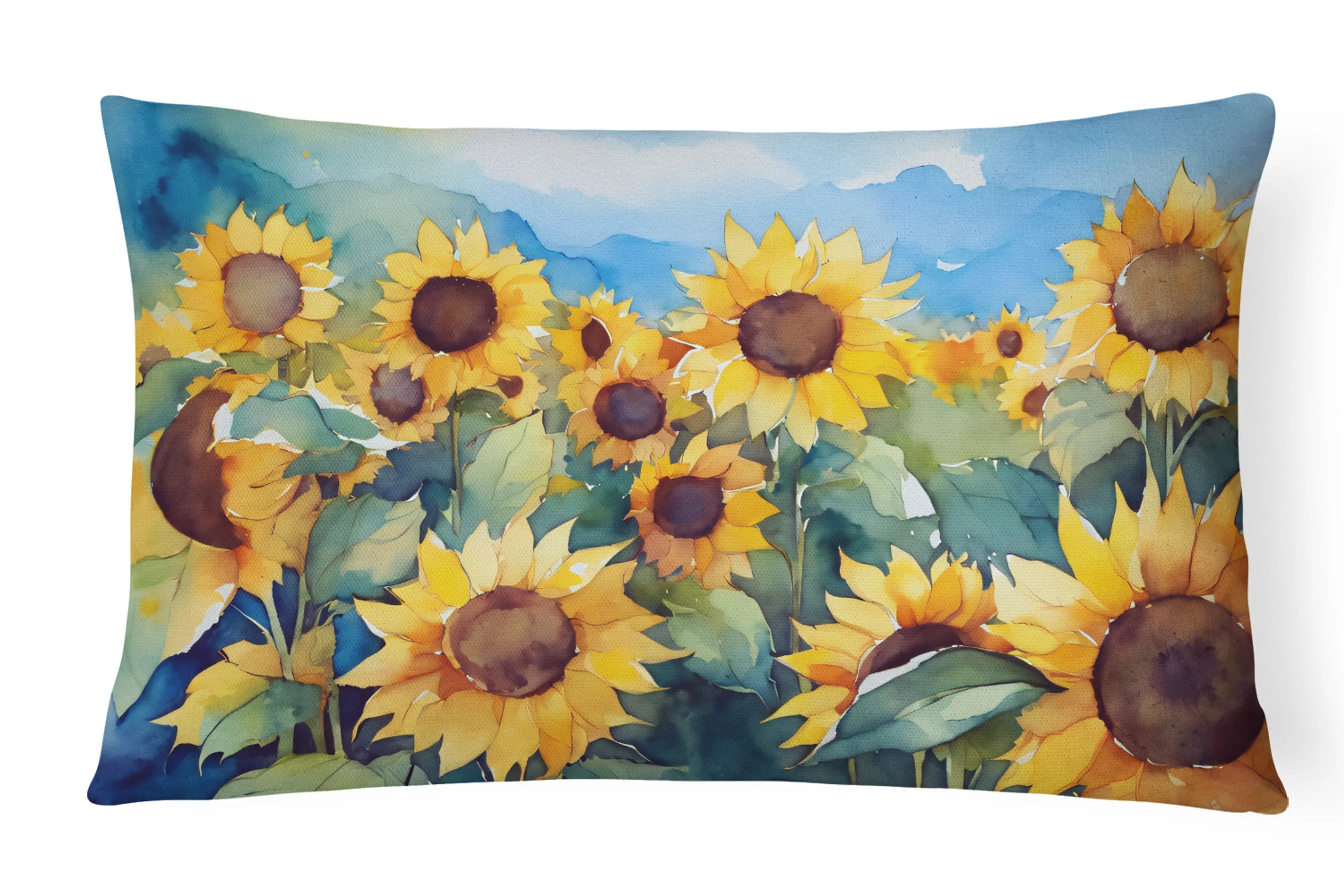 Flowers in Watercolor Throw Pillow - Pack Of: 1 | Collection name: Flowers in watercolor
