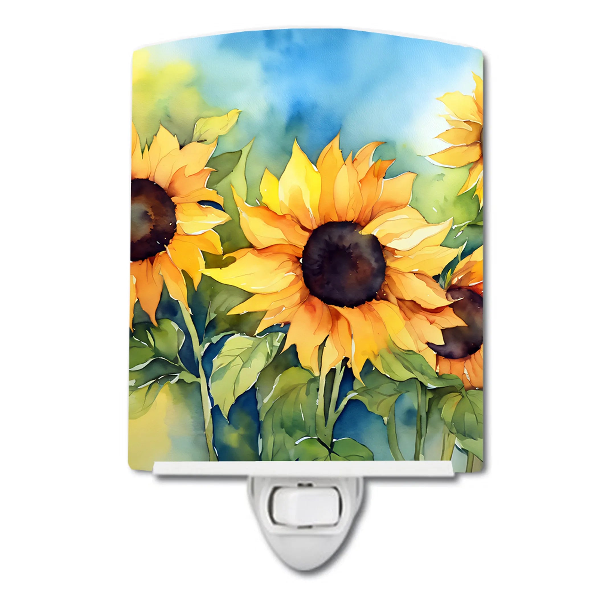 Flowers in Watercolor Ceramic Night Light - Pack Of: 1 | Collection name: Flowers in watercolor