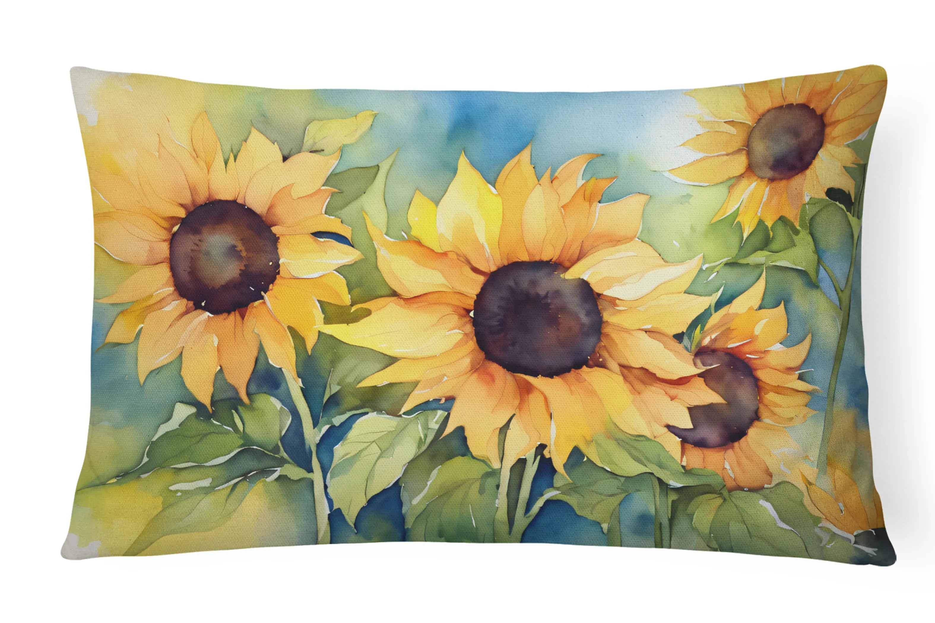Flowers in Watercolor Throw Pillow - Pack Of: 1 | Collection name: Flowers in watercolor