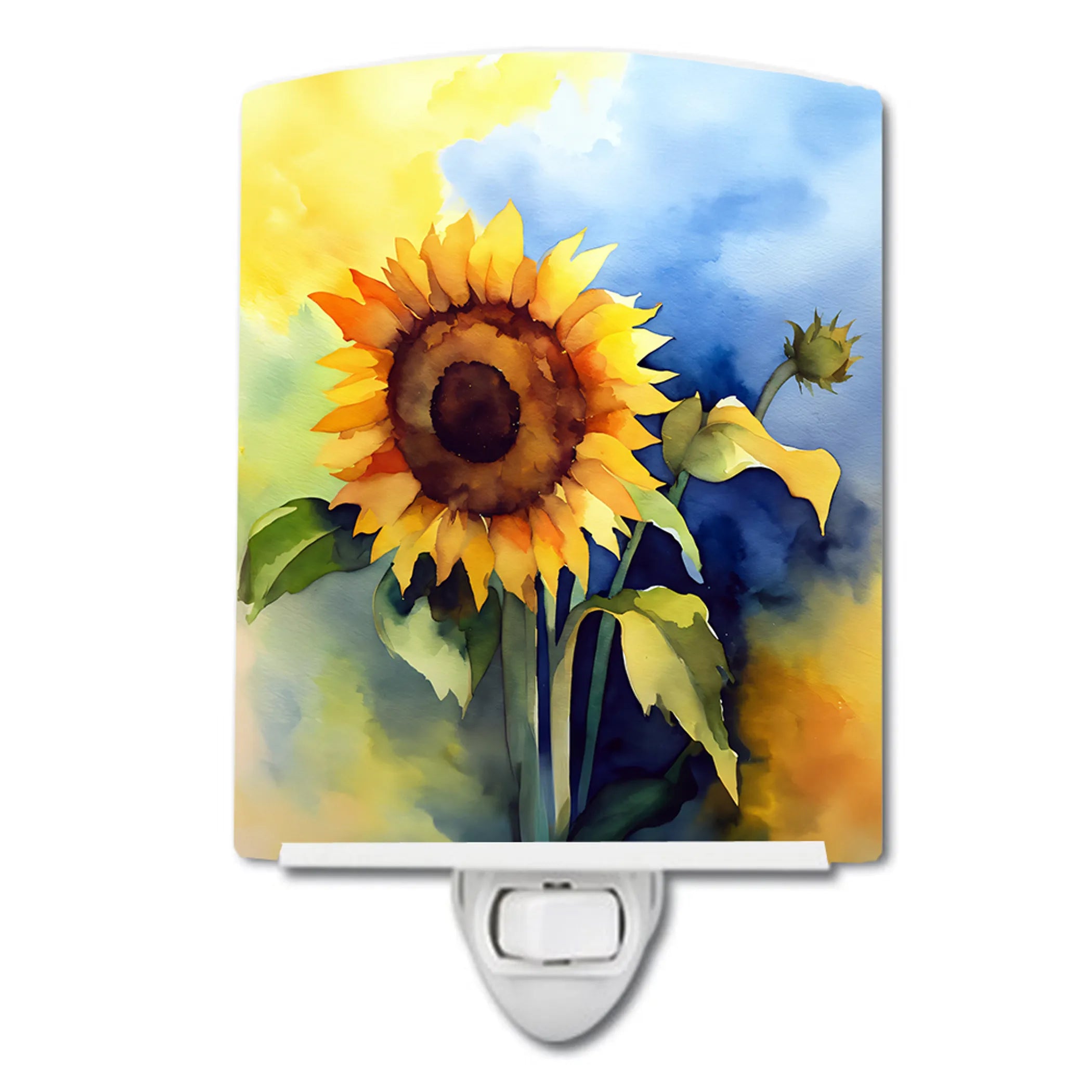 Flowers in Watercolor Ceramic Night Light - Pack Of: 1 | Collection name: Flowers in watercolor