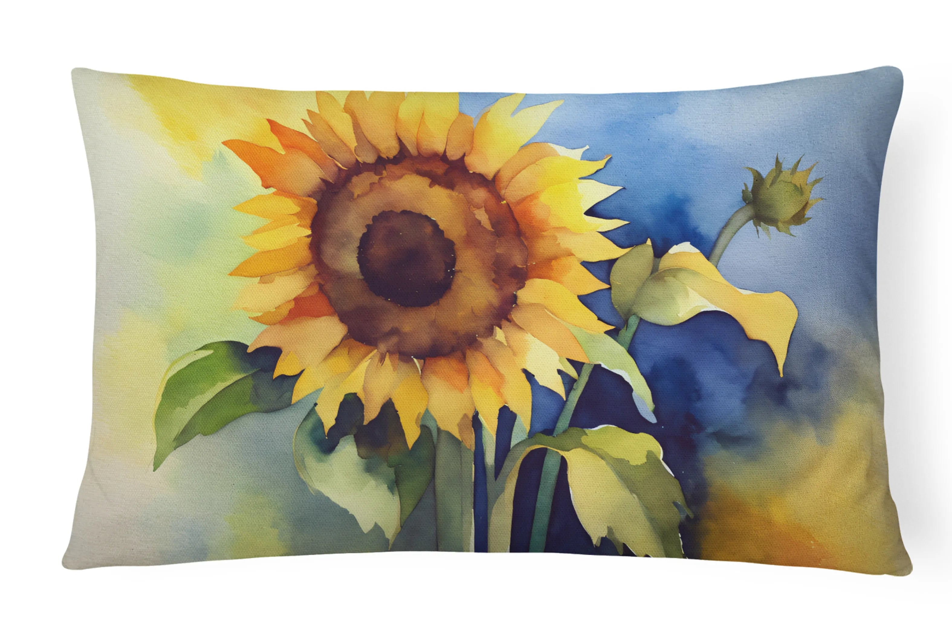 Flowers in Watercolor Throw Pillow - Pack Of: 1 | Collection name: Flowers in watercolor