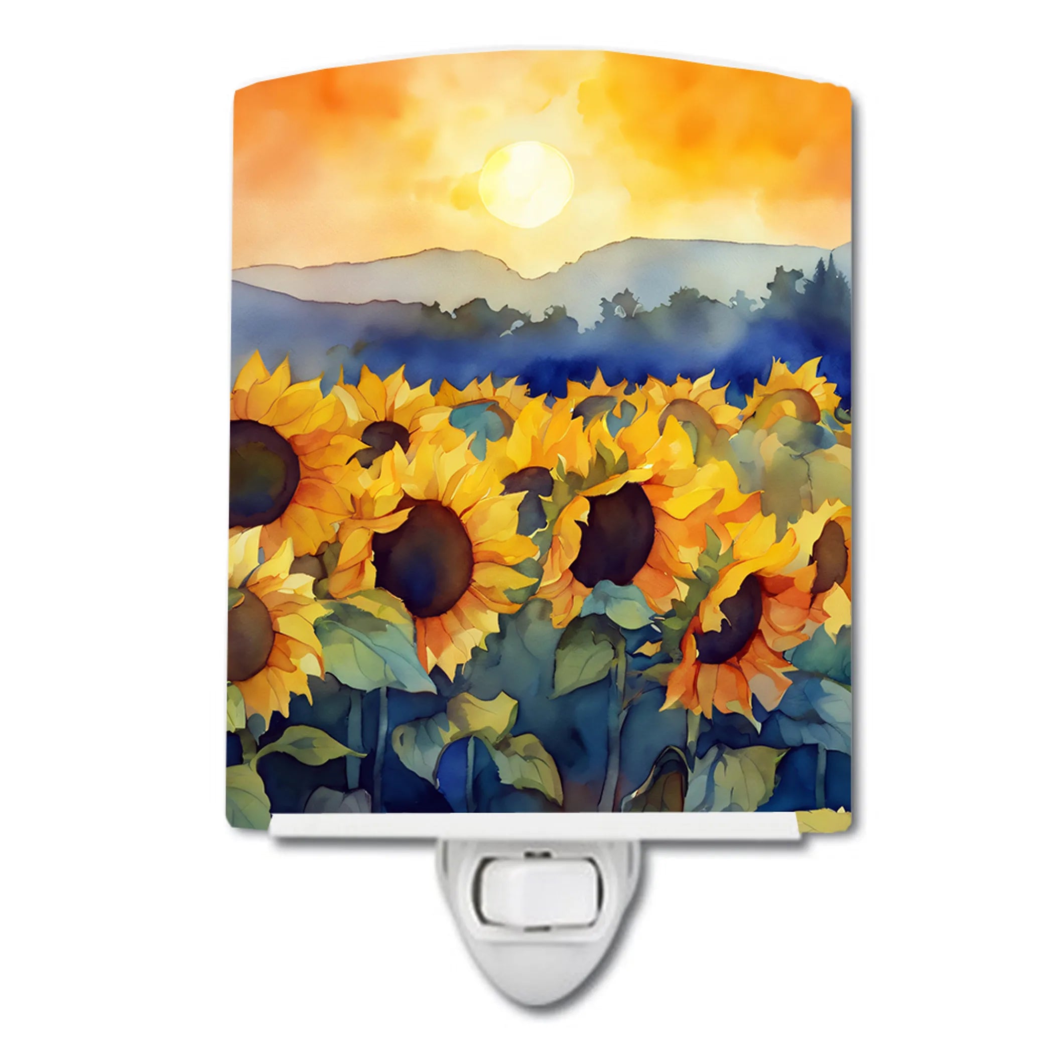 Flowers in Watercolor Ceramic Night Light - Pack Of: 1 | Collection name: Flowers in watercolor