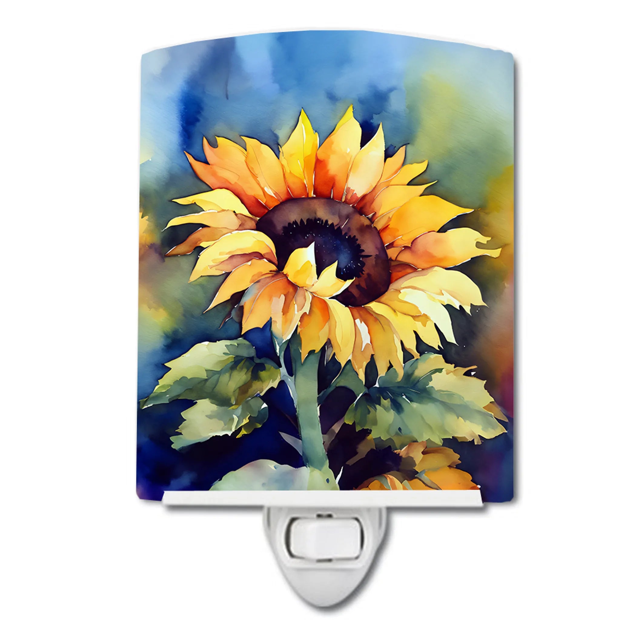 Flowers in Watercolor Ceramic Night Light - Pack Of: 1 | Collection name: Flowers in watercolor