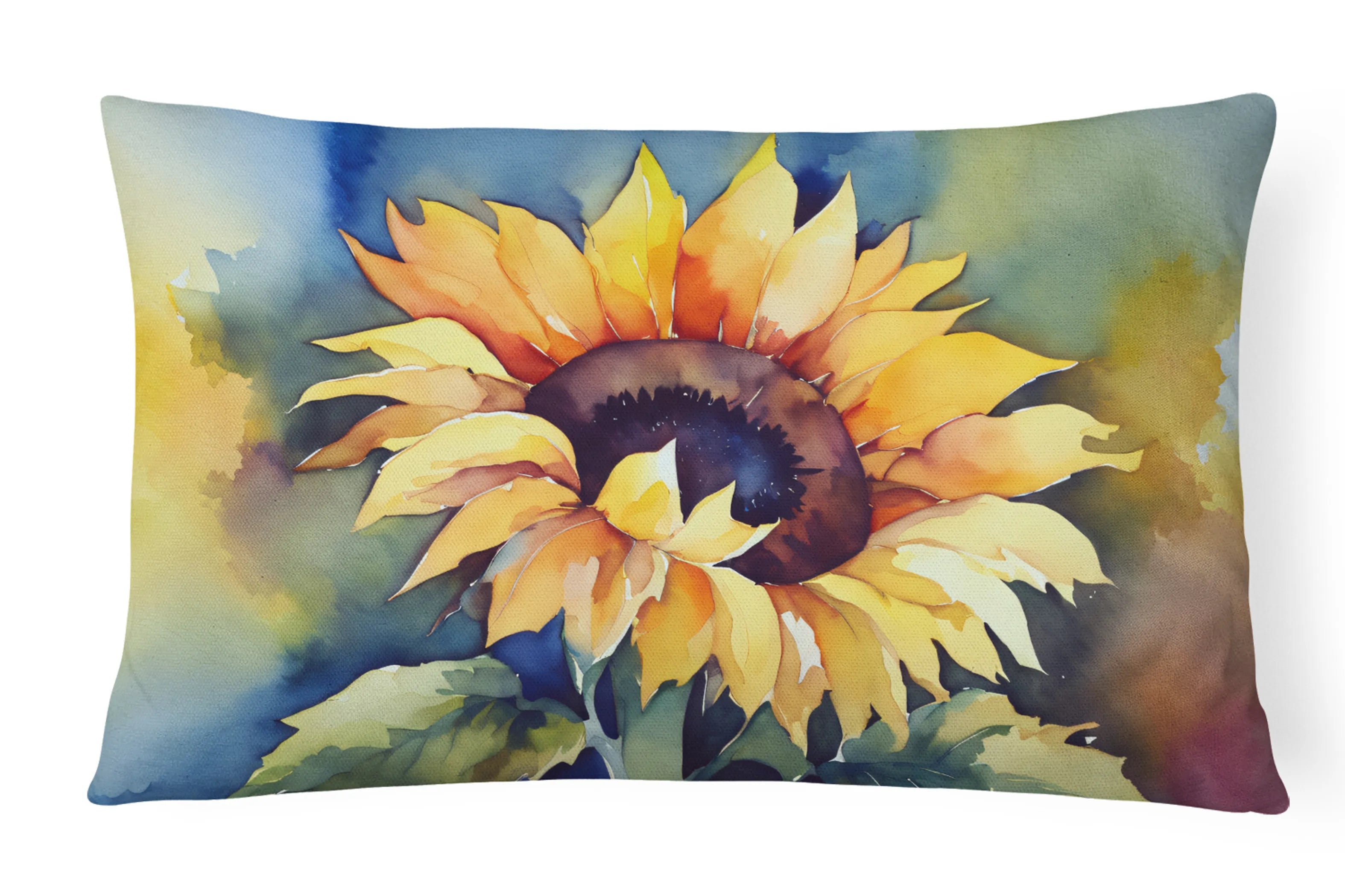Flowers in Watercolor Throw Pillow - Pack Of: 1 | Collection name: Flowers in watercolor