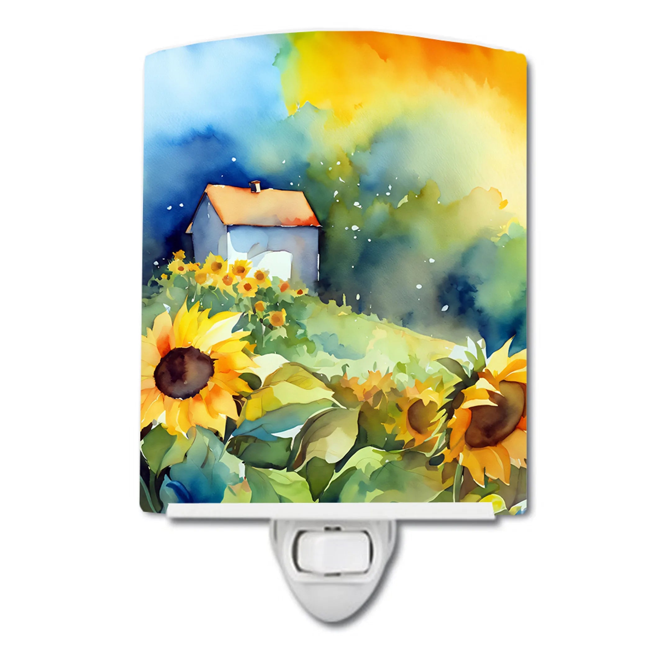 Flowers in Watercolor Ceramic Night Light - Pack Of: 1 | Collection name: Flowers in watercolor