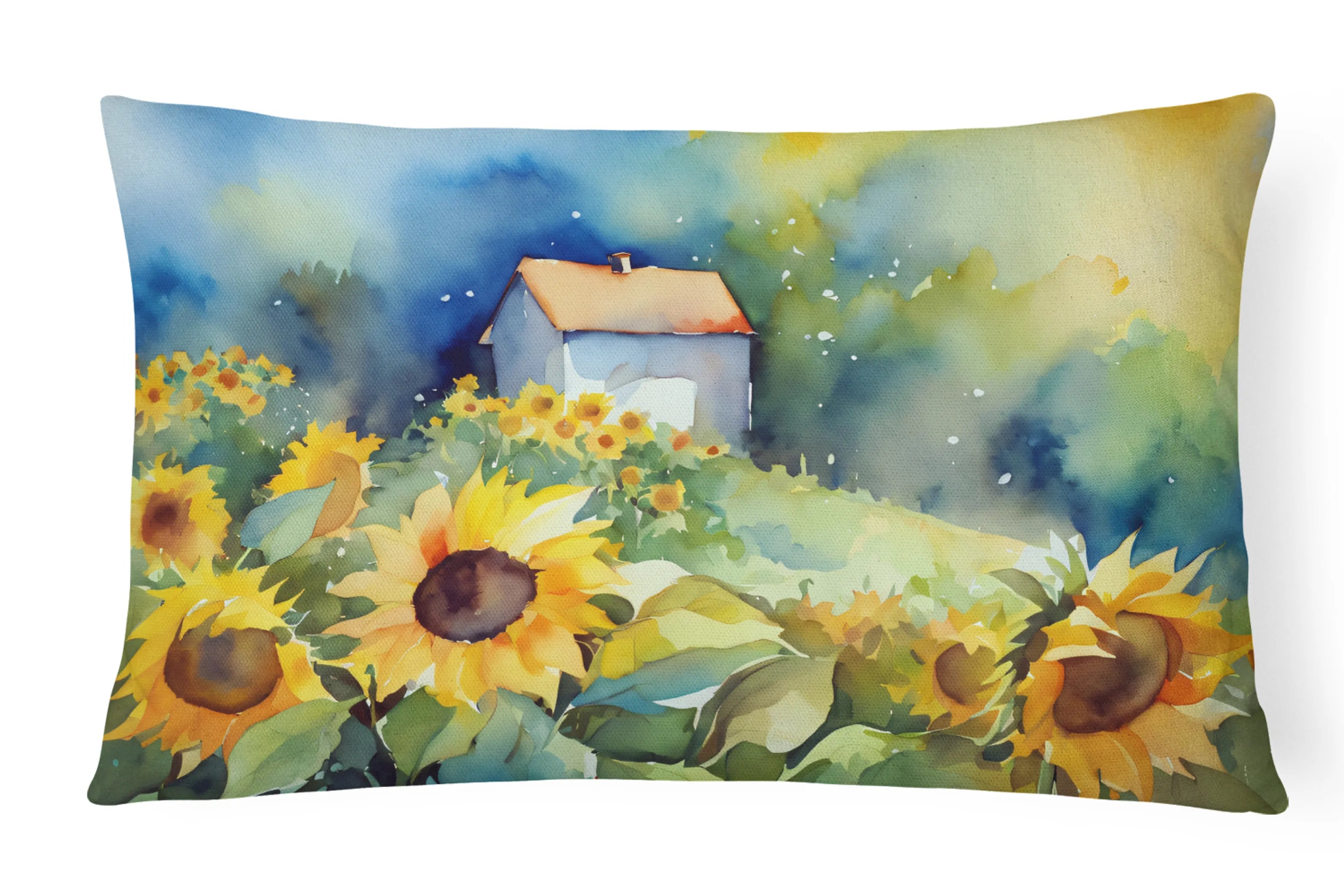 Flowers in Watercolor Throw Pillow - Pack Of: 1 | Collection name: Flowers in watercolor
