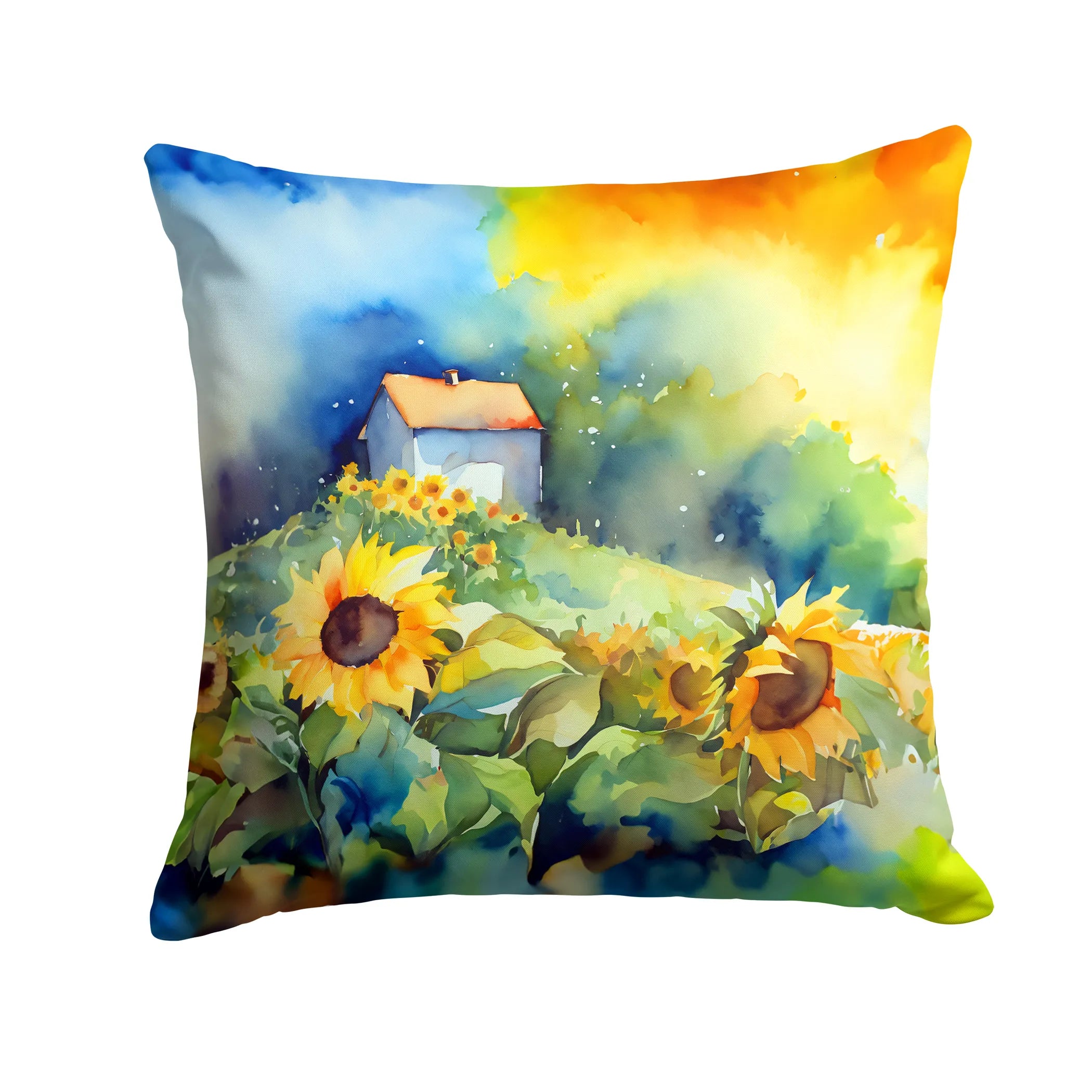 Flowers in Watercolor Throw Pillow - Pack Of: 1 | Collection name: Flowers in watercolor