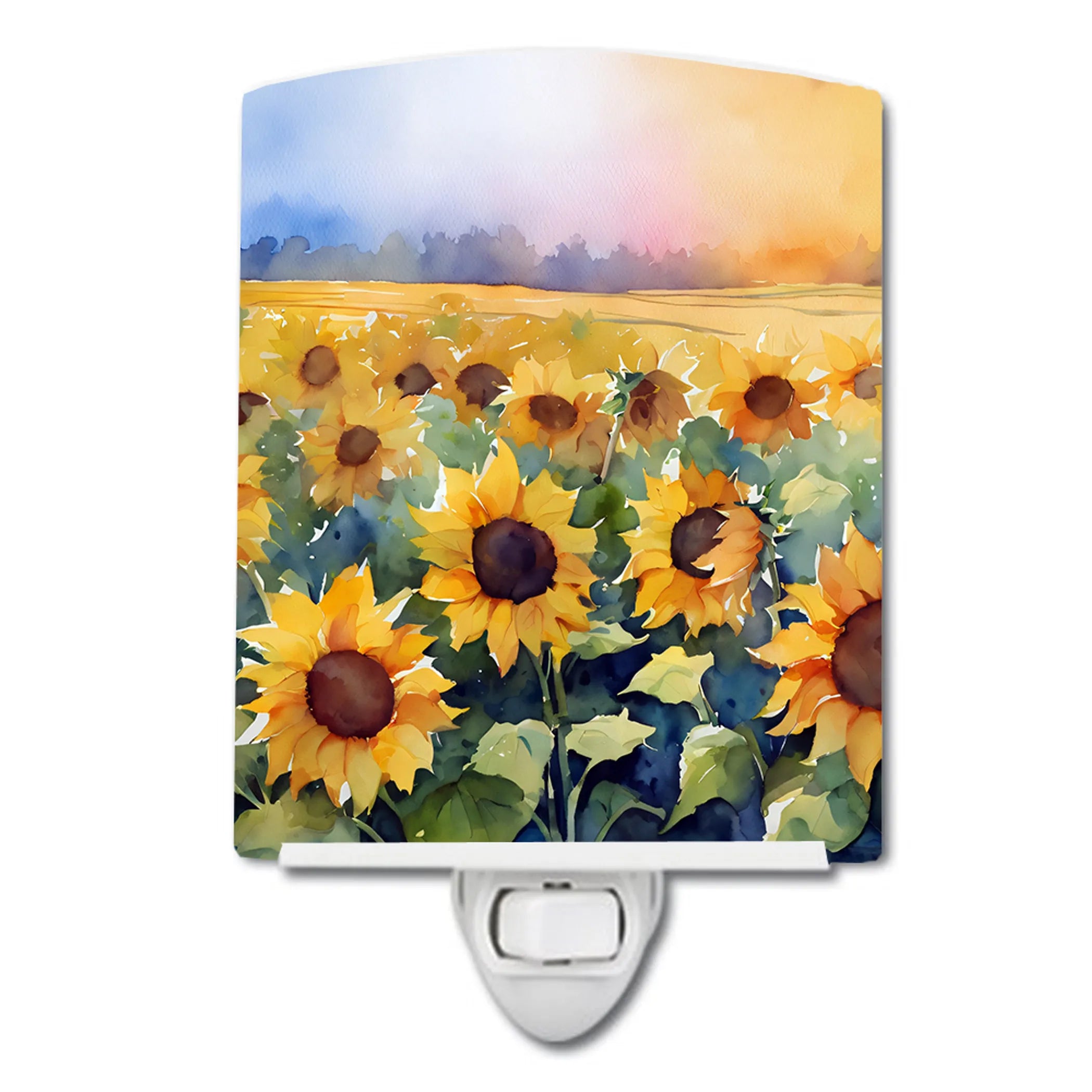 Flowers in Watercolor Ceramic Night Light - Pack Of: 1 | Collection name: Flowers in watercolor