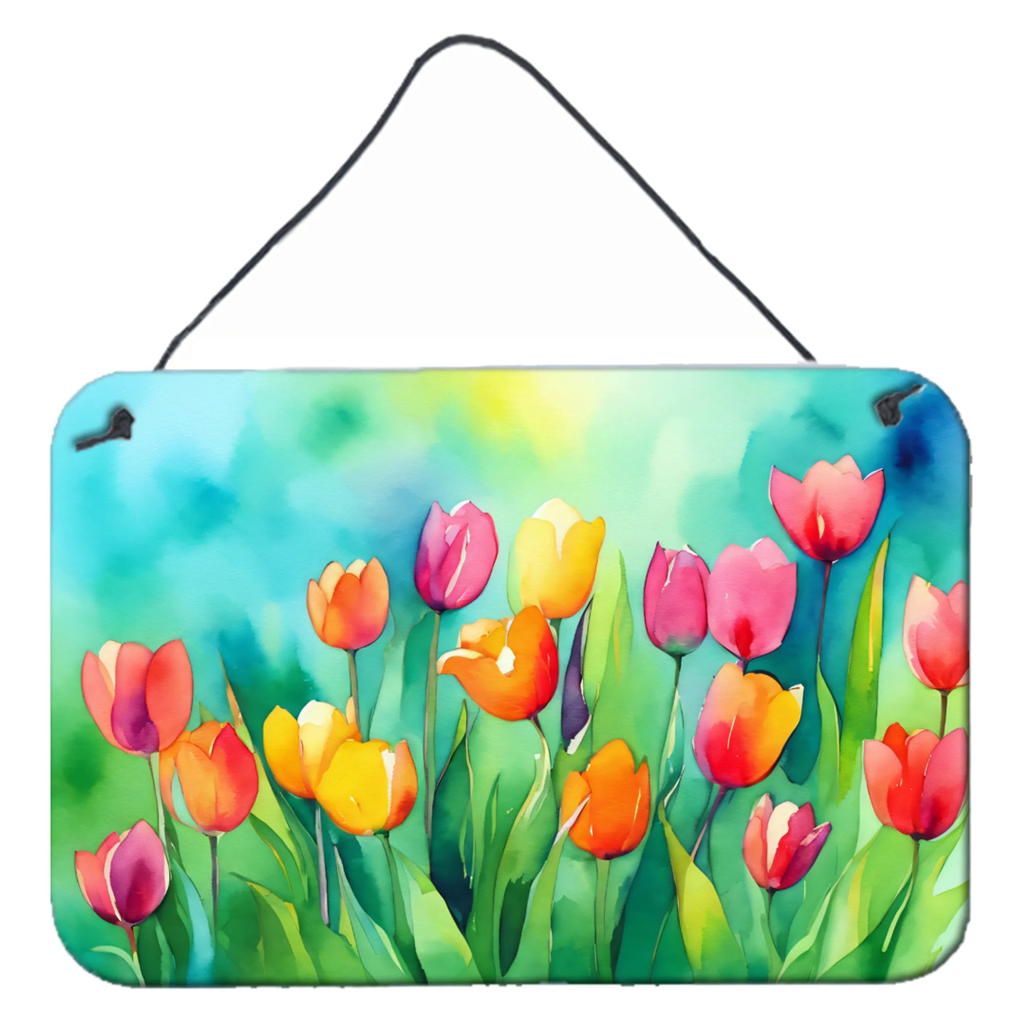 Flowers in Watercolor Wall or Door Hanging Prints - Size: 8HX12W | Pack Of: 1 | Collection name: Flowers in watercolor