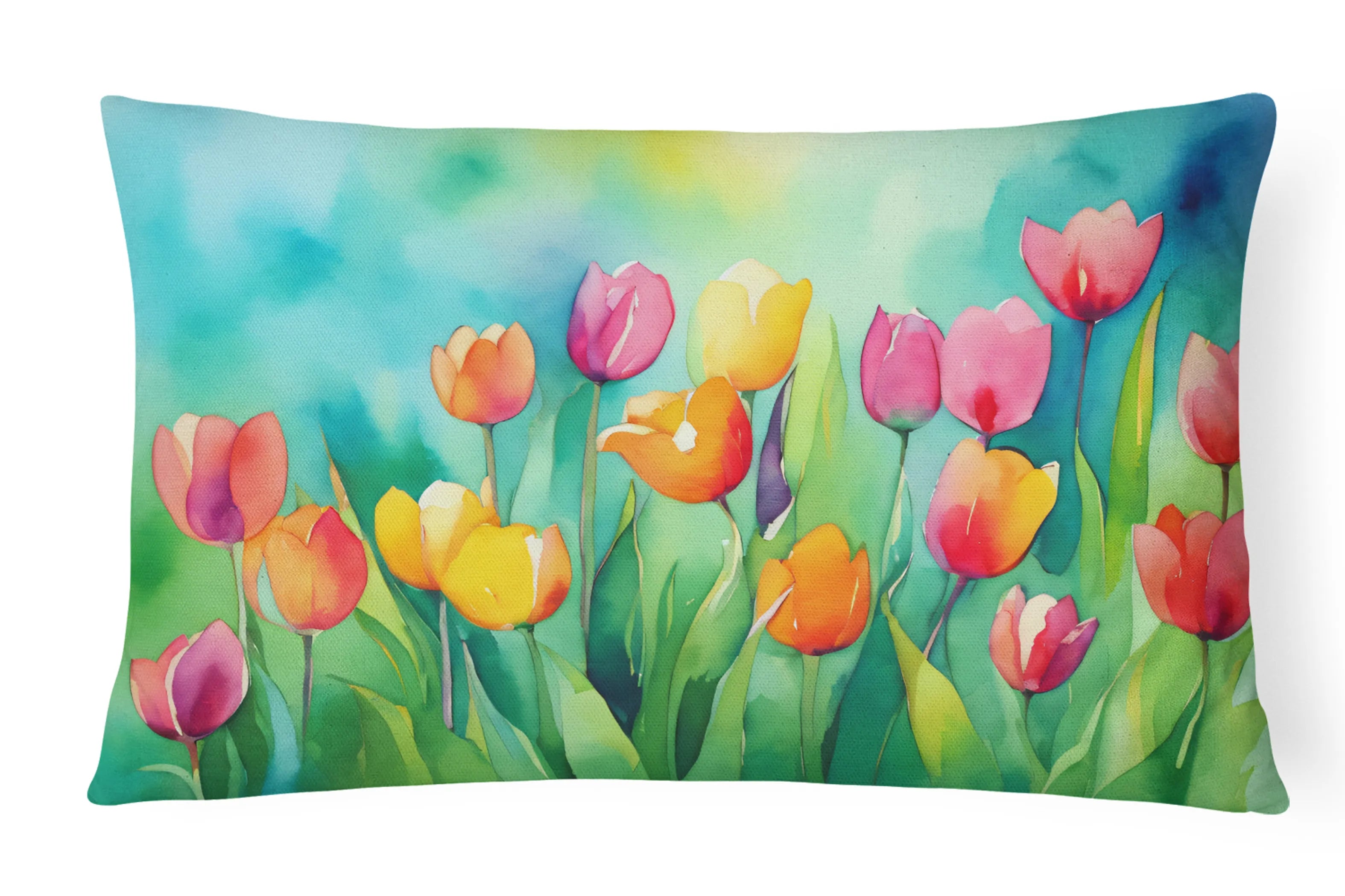 Flowers in Watercolor Throw Pillow - Pack Of: 1 | Collection name: Flowers in watercolor