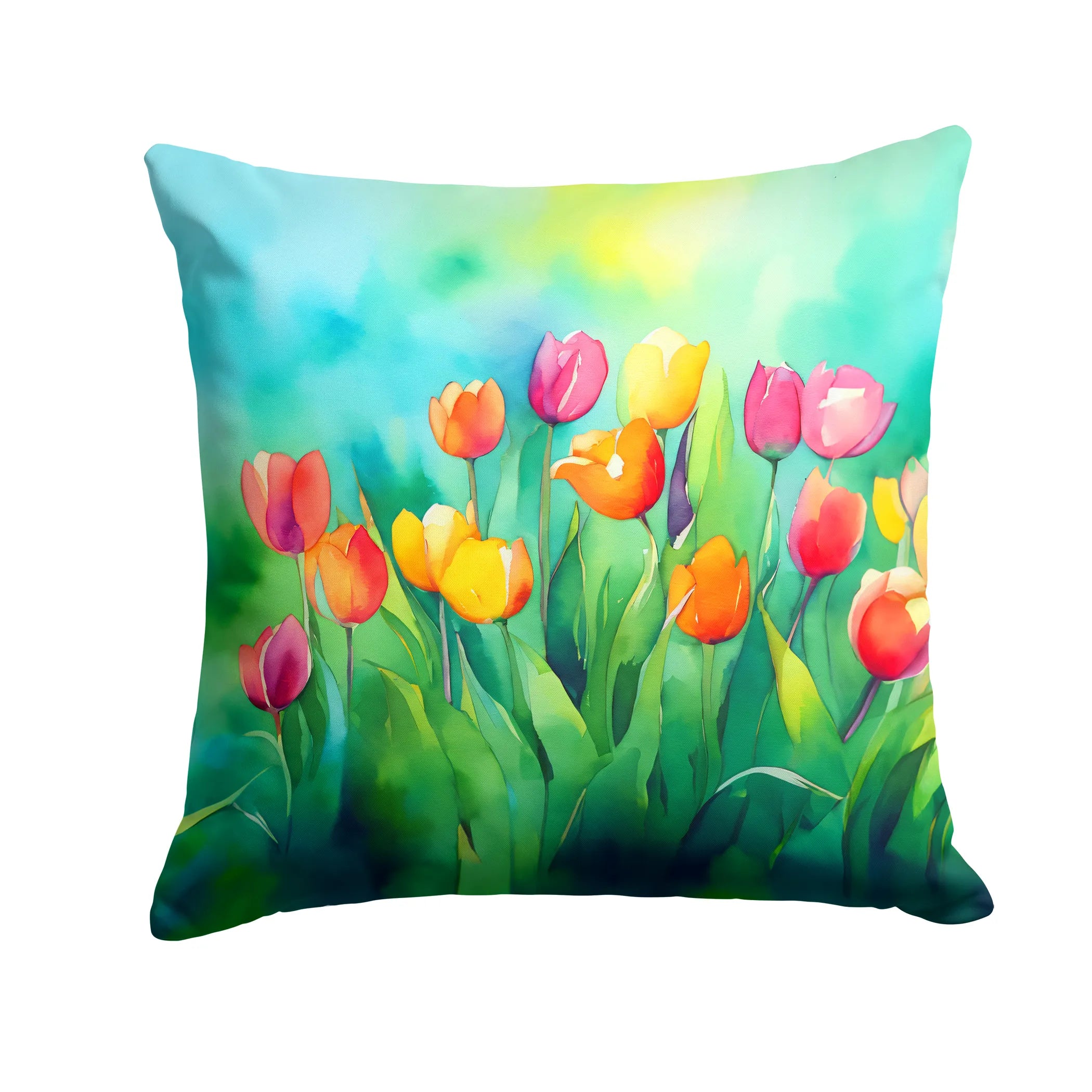 Flowers in Watercolor Throw Pillow - Pack Of: 1 | Collection name: Flowers in watercolor