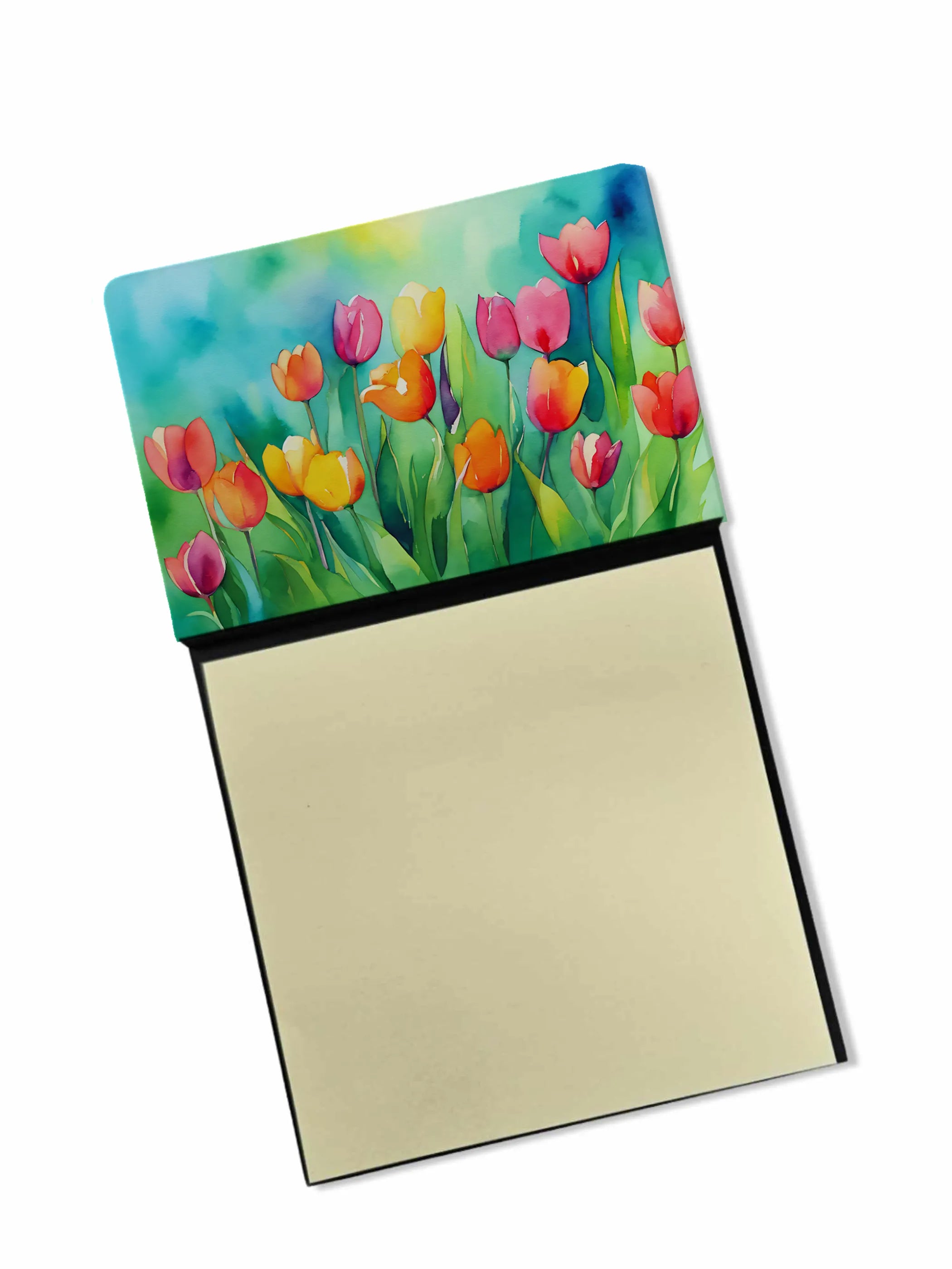 Flowers in Watercolor Sticky Note Holder - Pack Of: 1 | Collection name: Flowers in watercolor