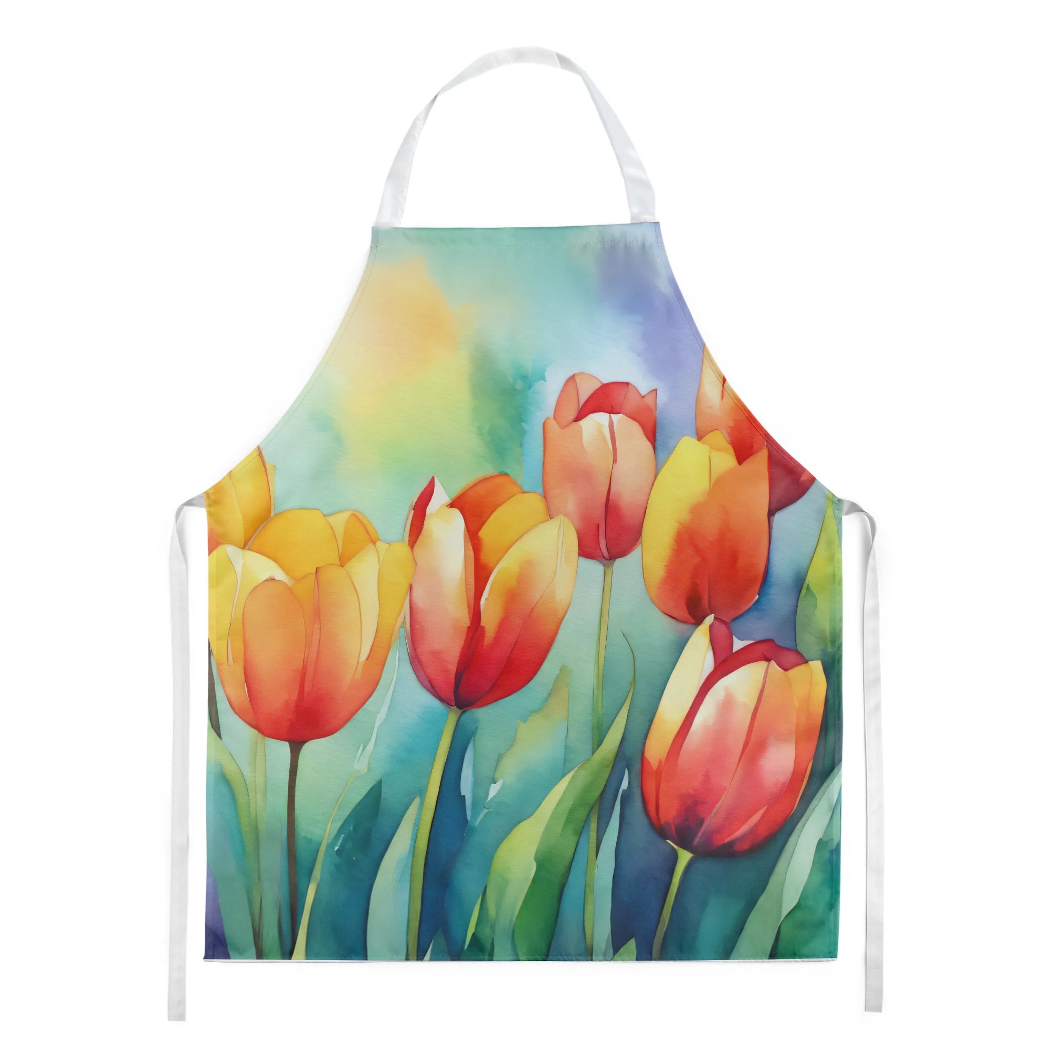 Flowers in Watercolor Apron - Size: LARGE | Pack Of: 1 | Collection name: Flowers in watercolor