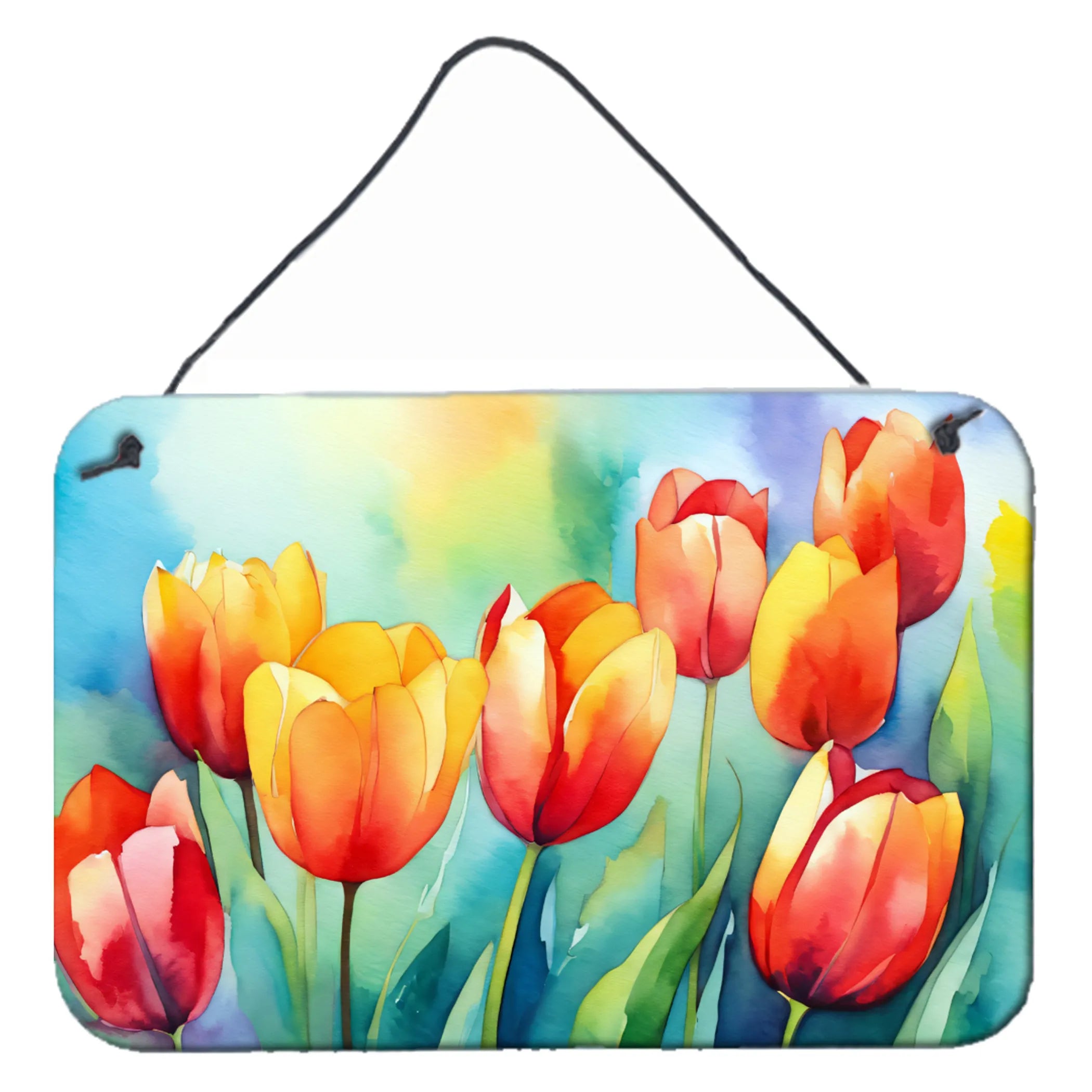 Flowers in Watercolor Wall or Door Hanging Prints - Size: 8HX12W | Pack Of: 1 | Collection name: Flowers in watercolor
