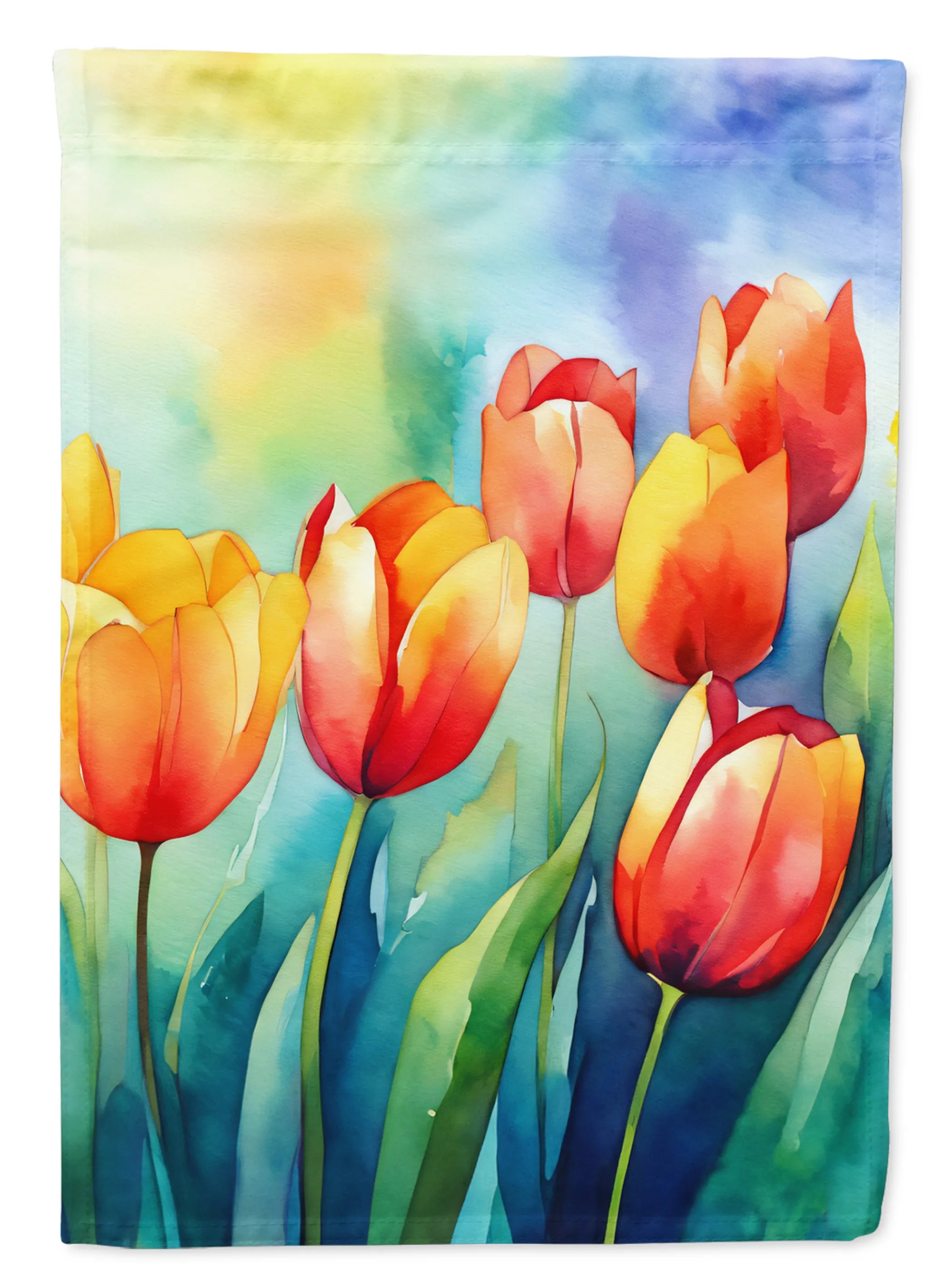 Flowers in Watercolor Decorative Flag - Pack Of: 1 | Collection name: Flowers in watercolor