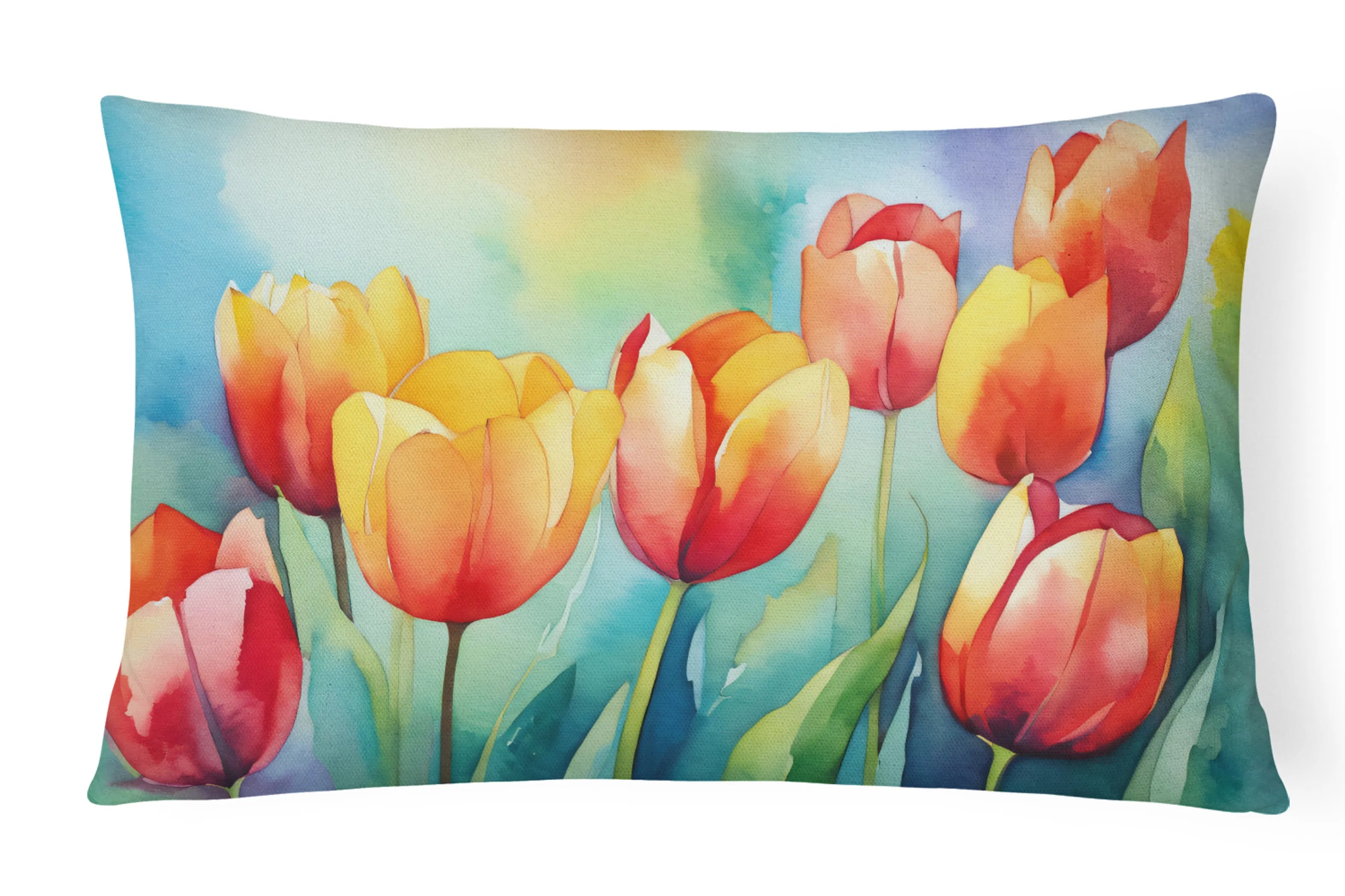 Flowers in Watercolor Throw Pillow - Pack Of: 1 | Collection name: Flowers in watercolor