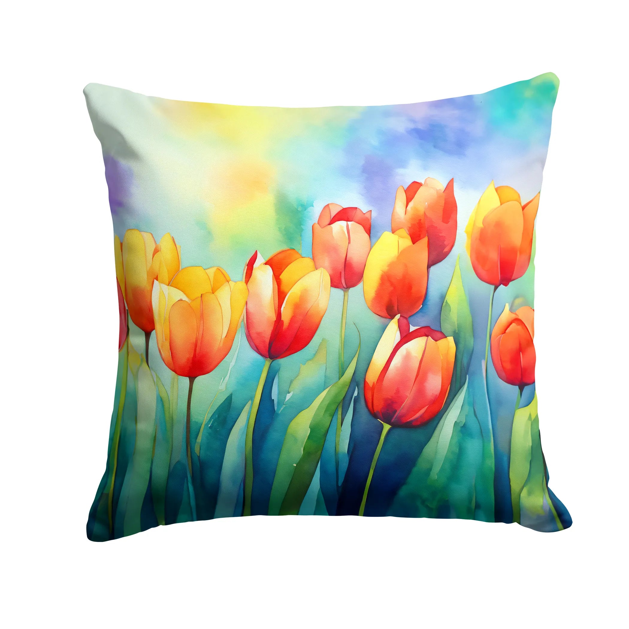 Flowers in Watercolor Throw Pillow - Pack Of: 1 | Collection name: Flowers in watercolor