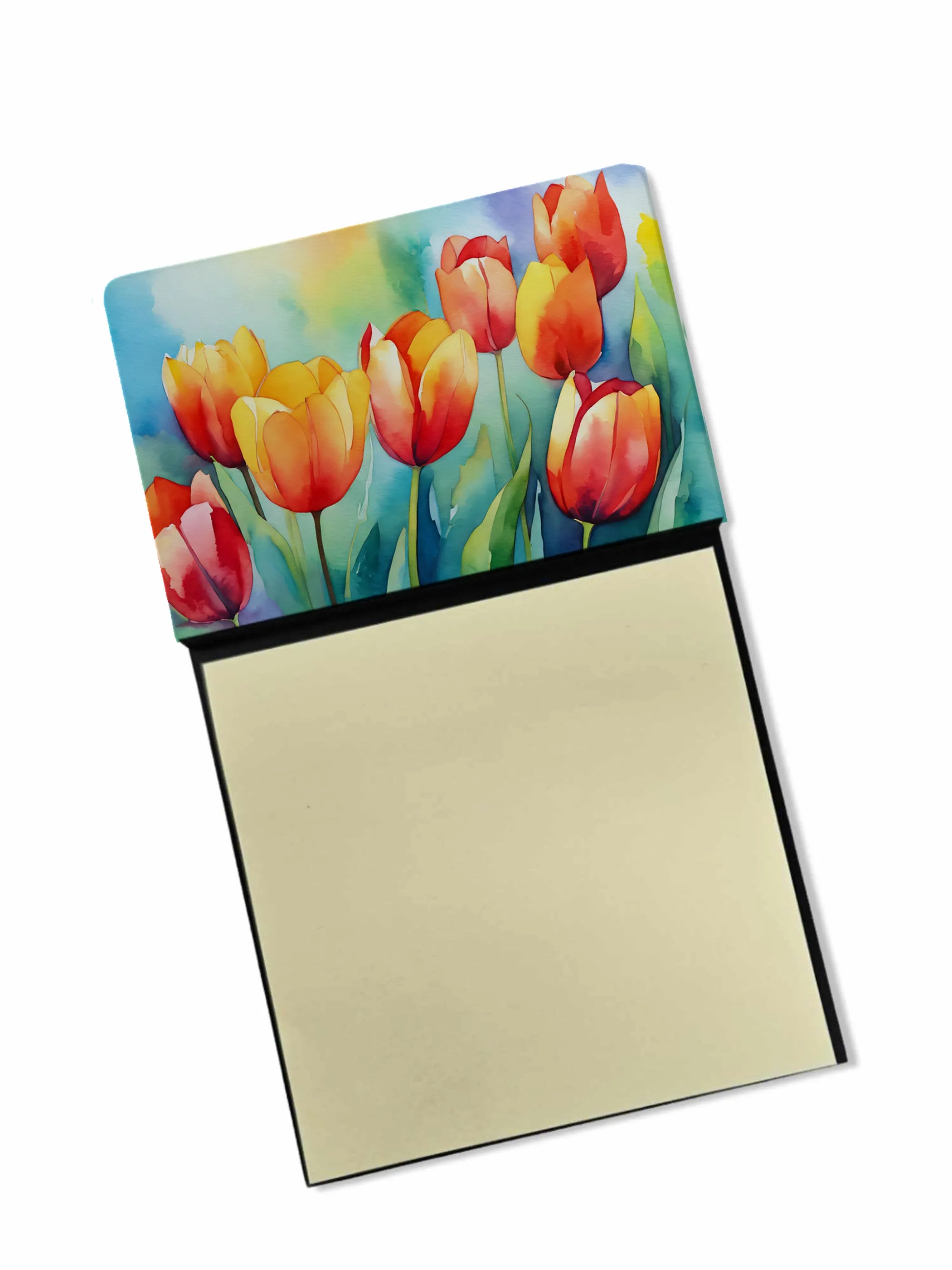 Flowers in Watercolor Sticky Note Holder - Pack Of: 1 | Collection name: Flowers in watercolor
