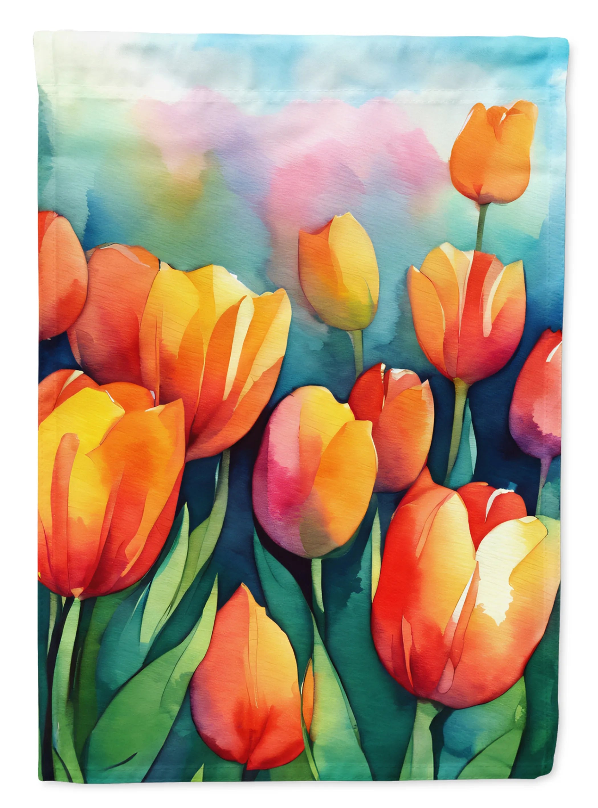 Flowers in Watercolor Decorative Flag - Pack Of: 1 | Collection name: Flowers in watercolor