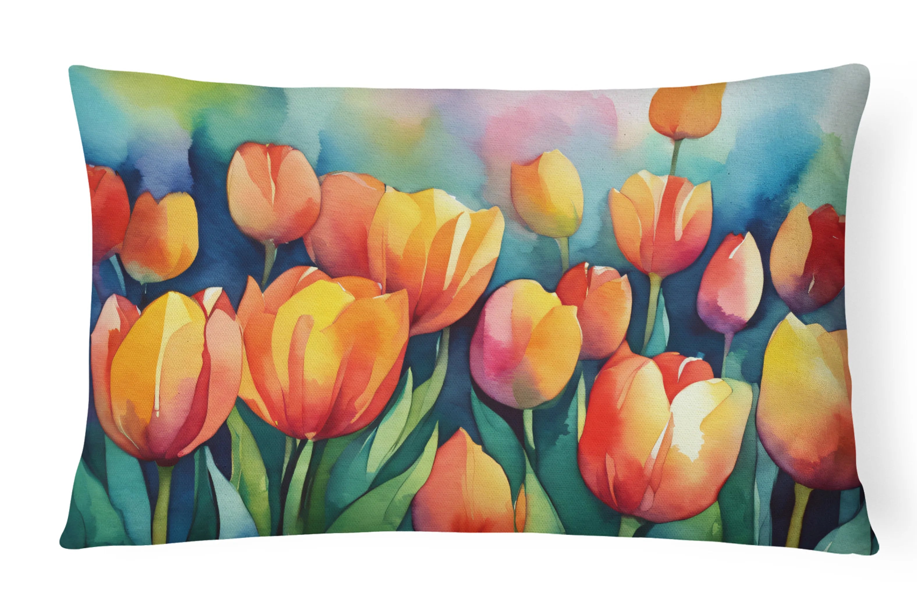 Flowers in Watercolor Throw Pillow - Pack Of: 1 | Collection name: Flowers in watercolor