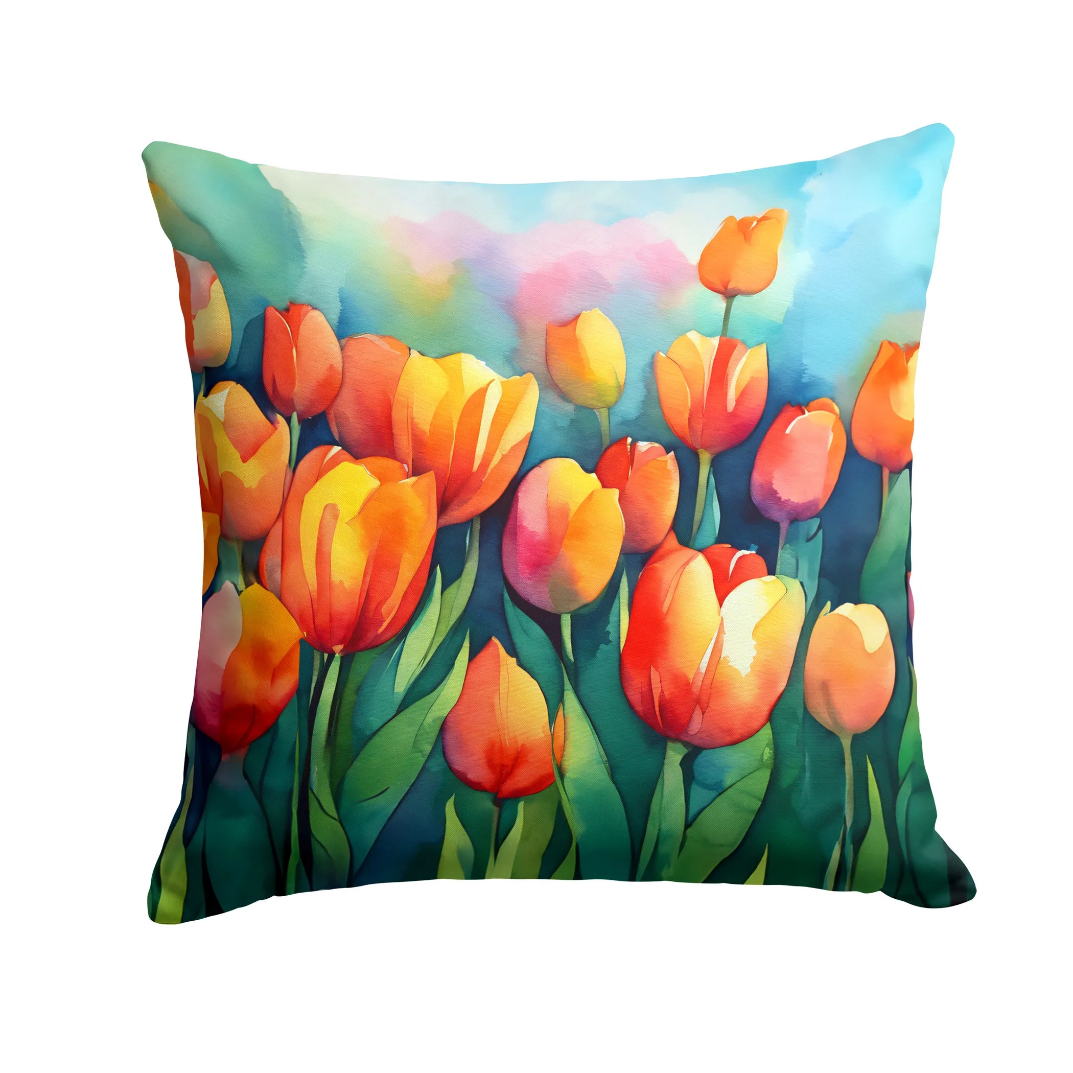 Flowers in Watercolor Throw Pillow - Pack Of: 1 | Collection name: Flowers in watercolor