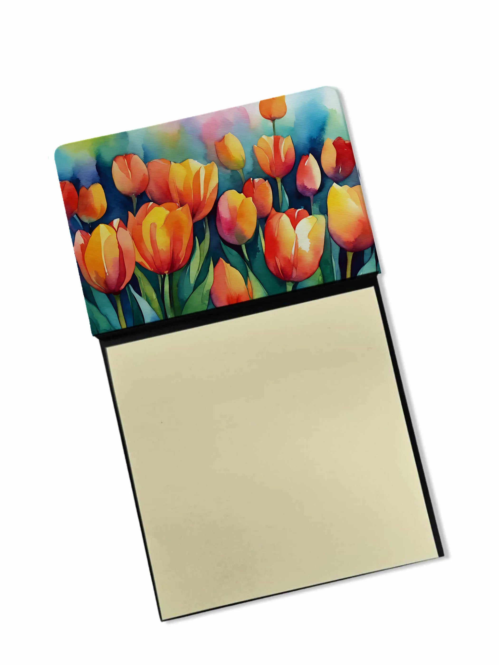 Flowers in Watercolor Sticky Note Holder - Pack Of: 1 | Collection name: Flowers in watercolor
